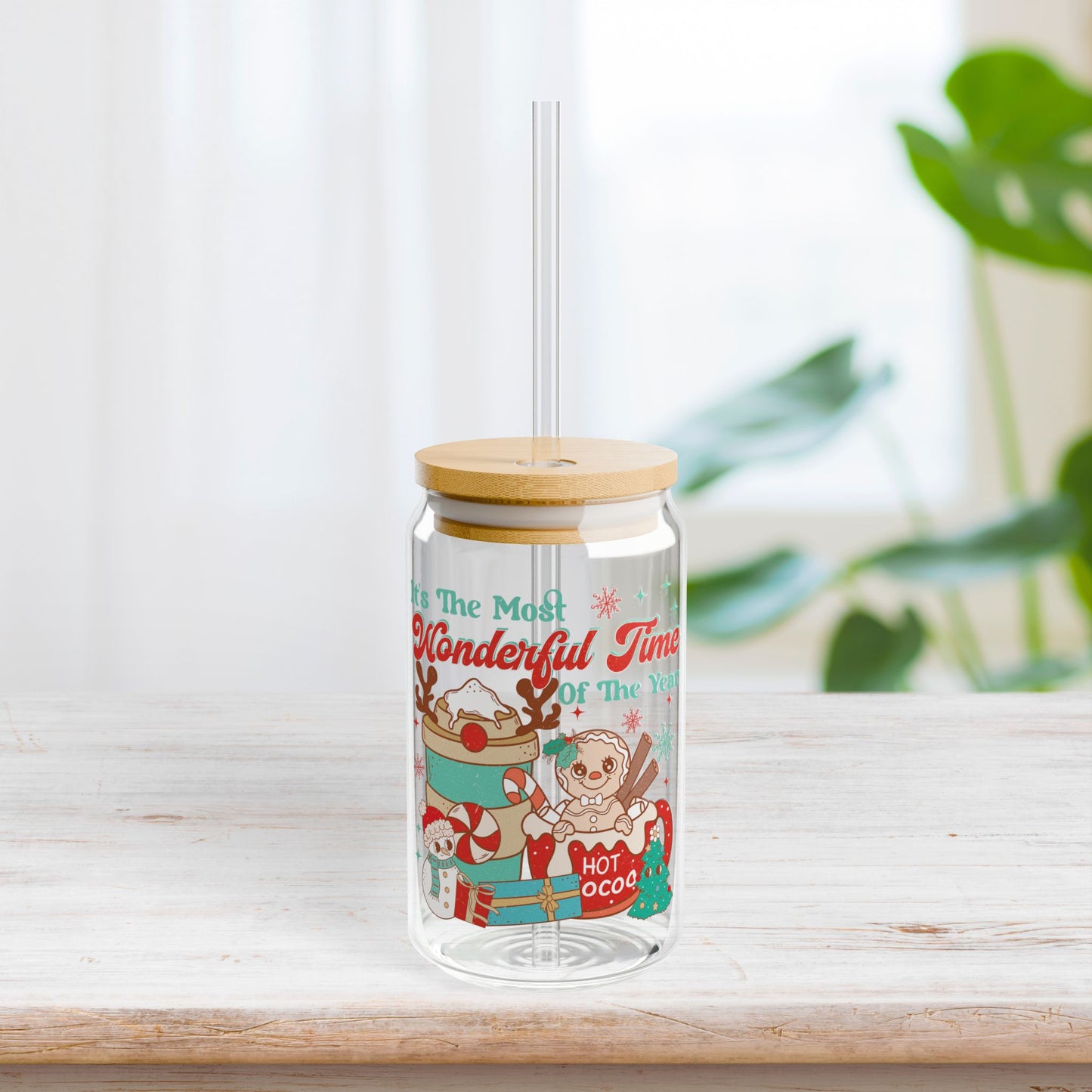 It's The Most Wonderful Time Of The Year Retro Christmas Sipper Glass - Best Christmas Gift