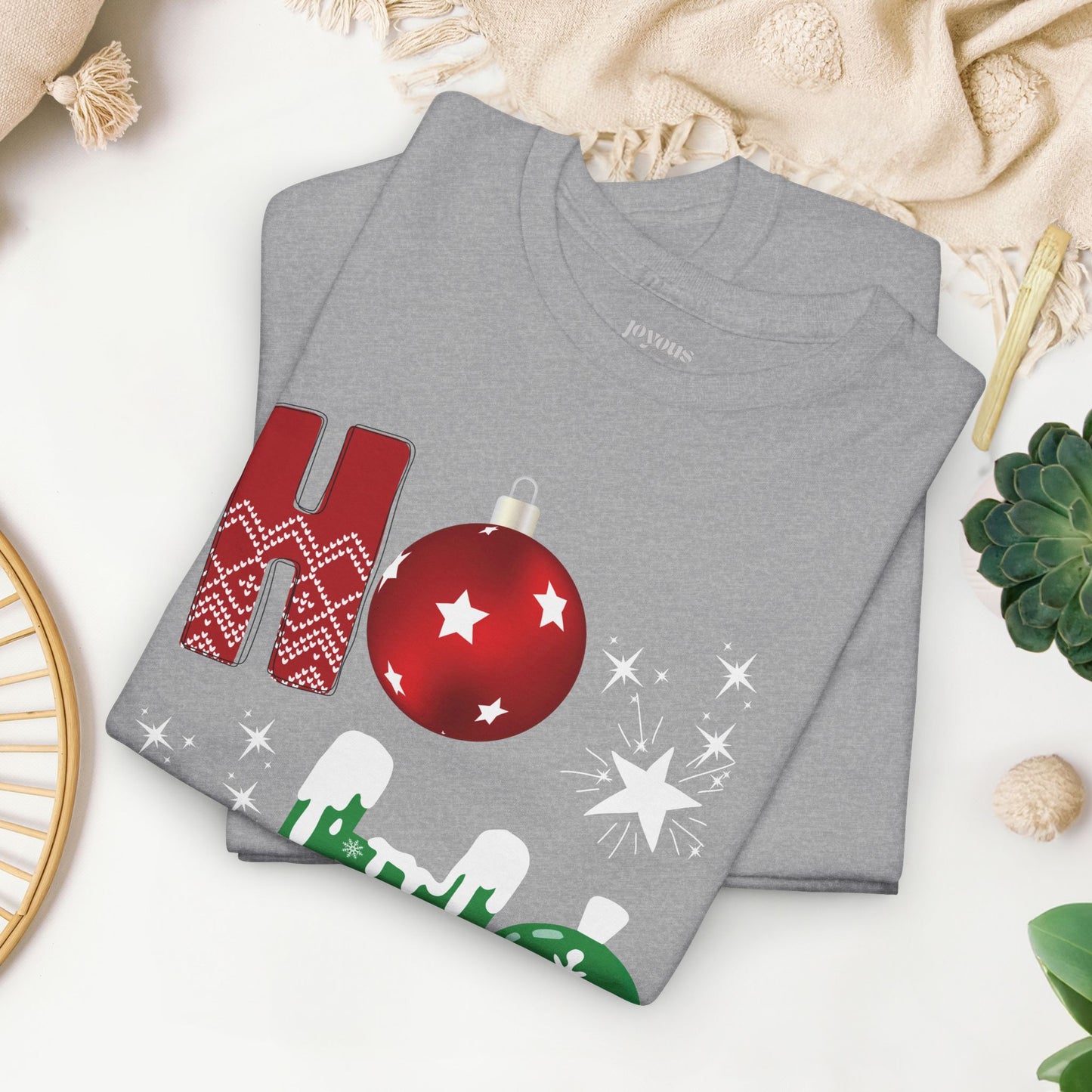 Ho Ho Ho Christmas Shirt - Matching Family Christmas Heavy Cotton Tee