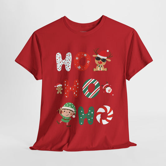 Ho Ho Ho Christmas Shirt - Matching Family Christmas Heavy Cotton Tee