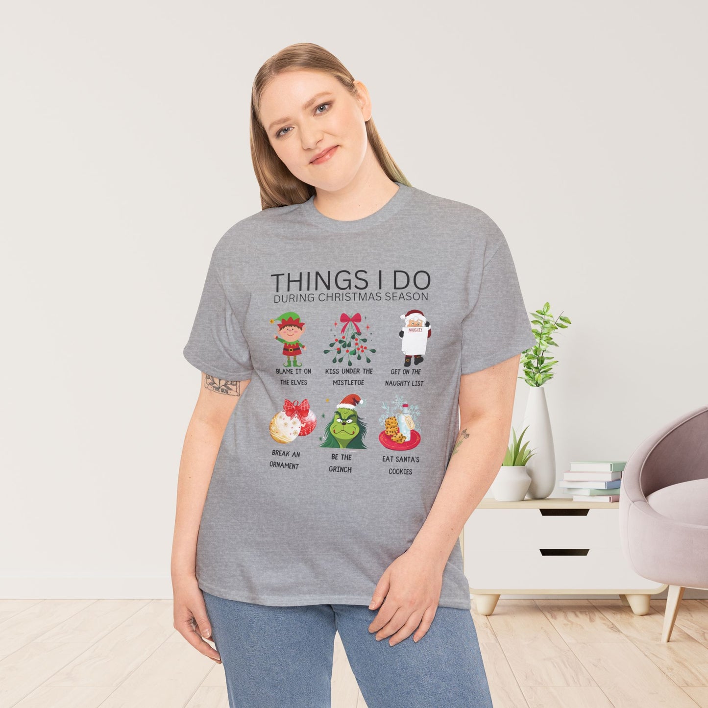 Things I Do Funny Christmas Heavy Cotton Tee