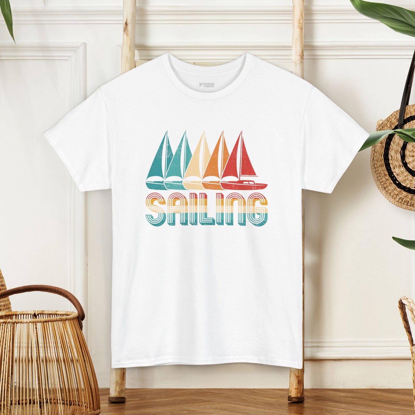 Vintage Sailing T-Shirt, - Unisex Sailing Heavy Cotton Tee