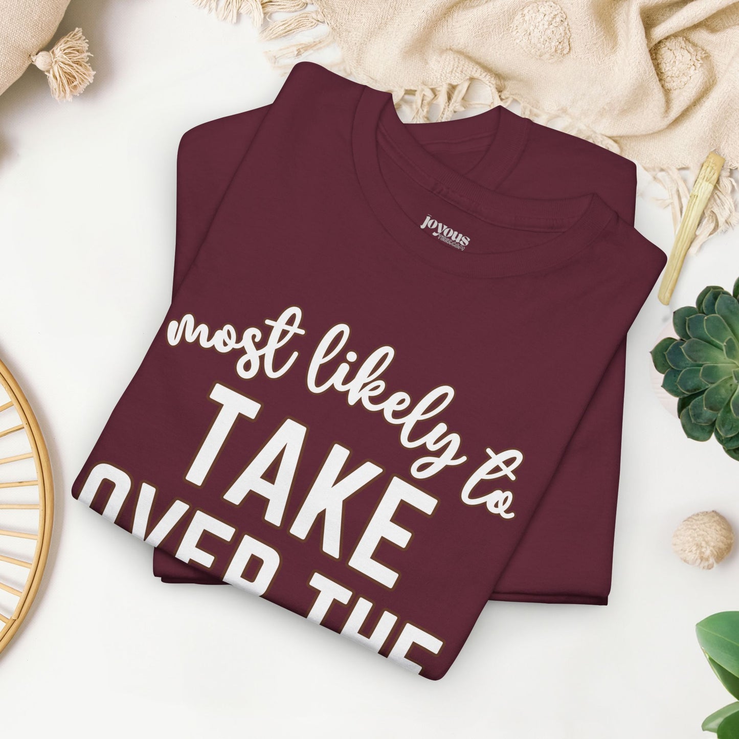 Funny Thanksgiving Shirt - Most Likely To Take Over the Kitchen Heavy Cotton Tee