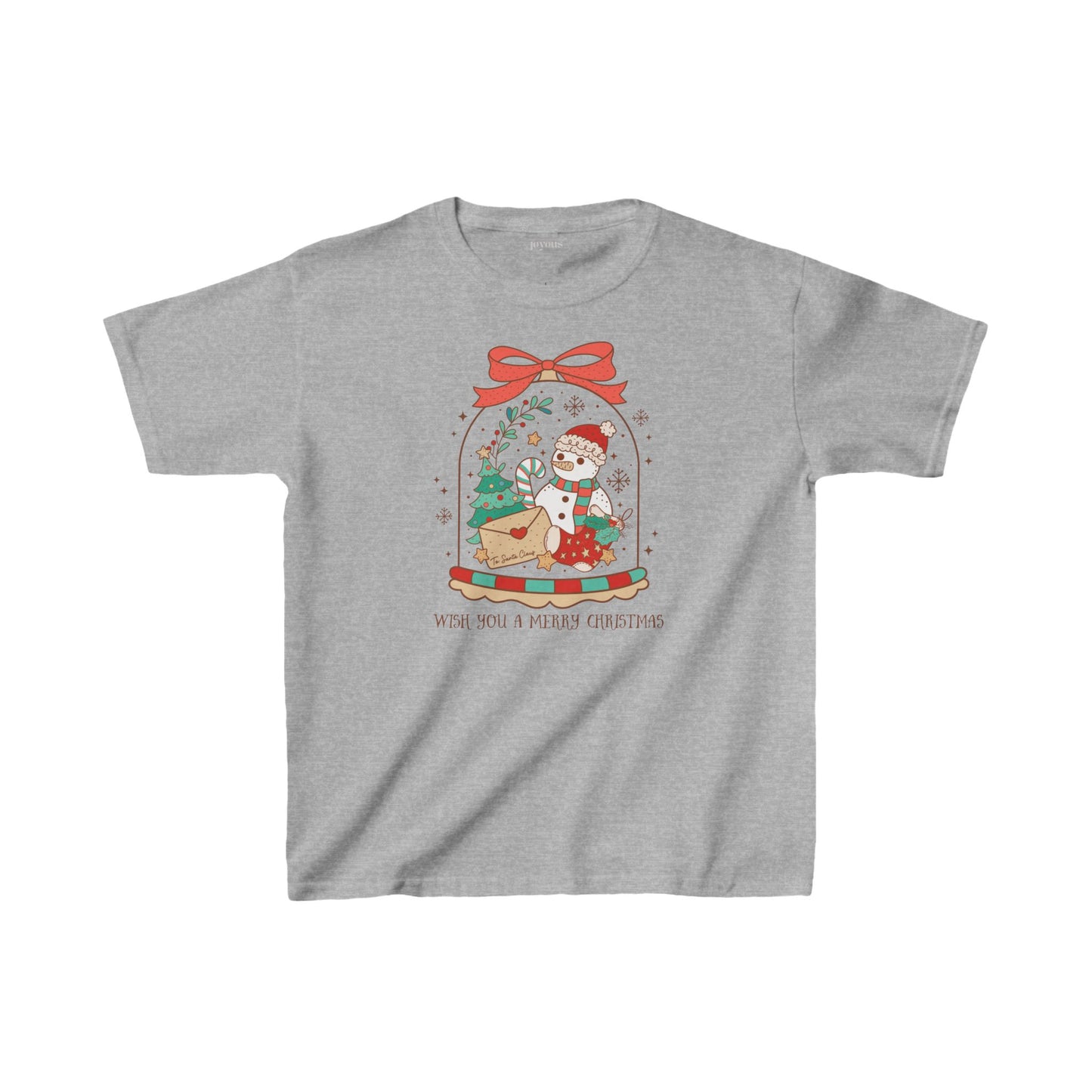 Wish You a Merry Christmas Youth Christmas Shirt - Retro Christmas Tee