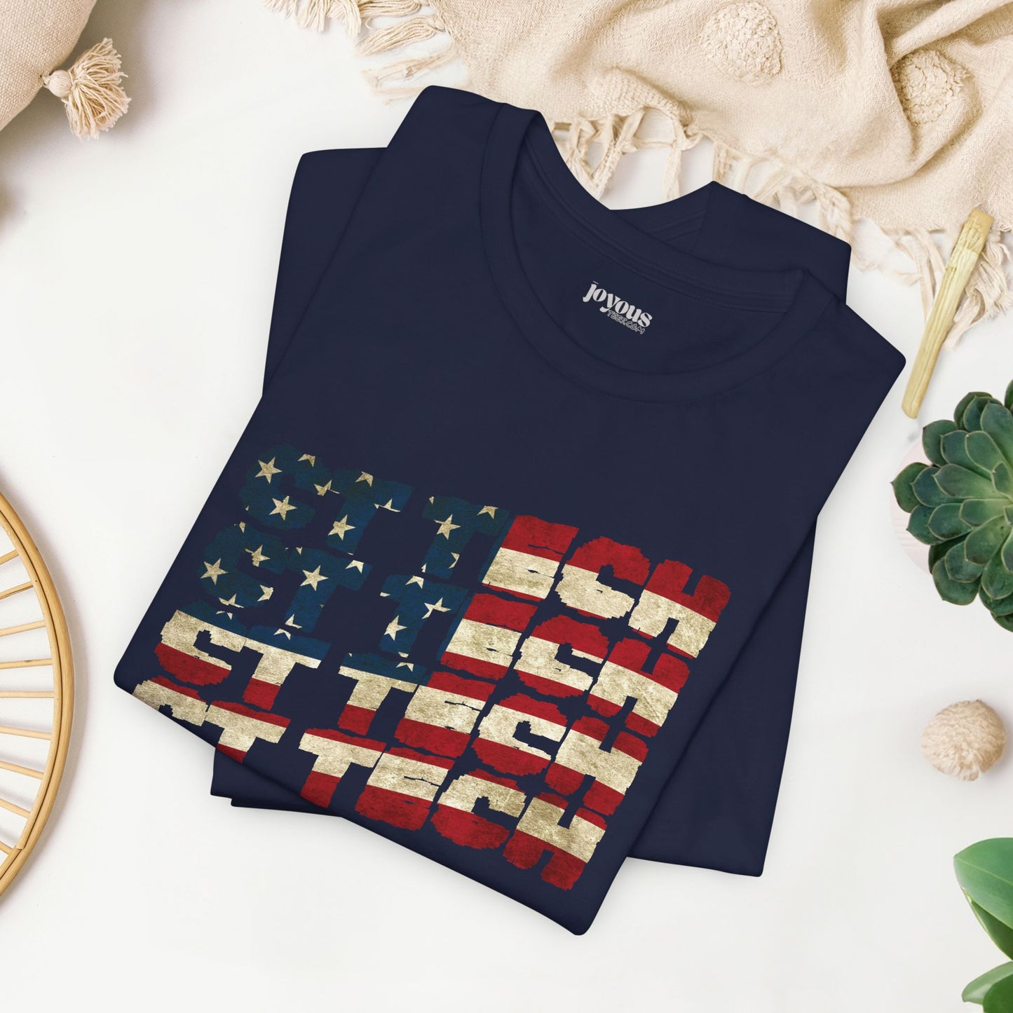 USA Flag CT Tech Shirt -  4th of July CT Technologist Soft Cotton Tee