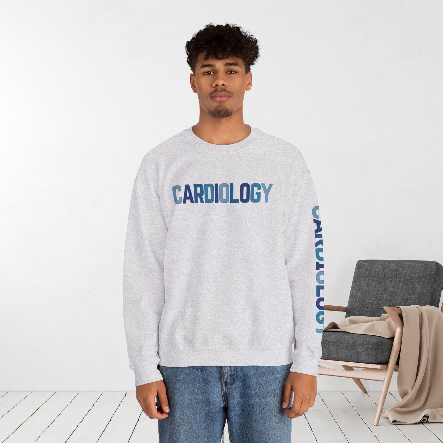 Trendy Blue Cardiology Sweatshirt for Cardiac Nurse