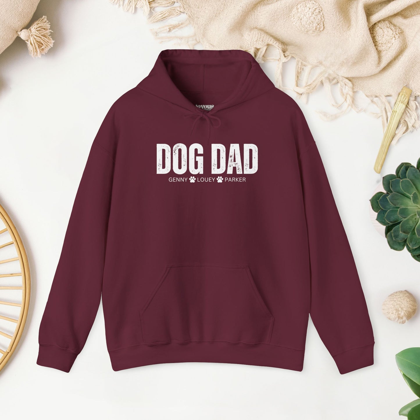 Custom Dog Dad Hoodie with Dogs Name - Personalized Gift for Dog Dad