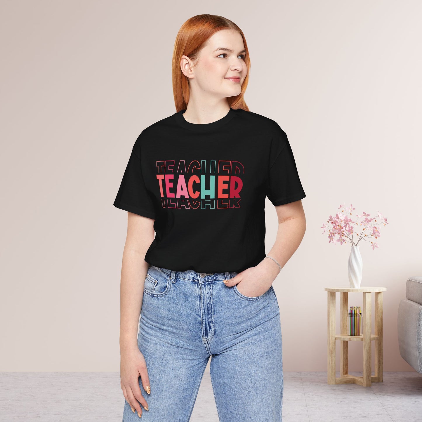 Colorful Teacher Soft Cotton Tee for School Teachers