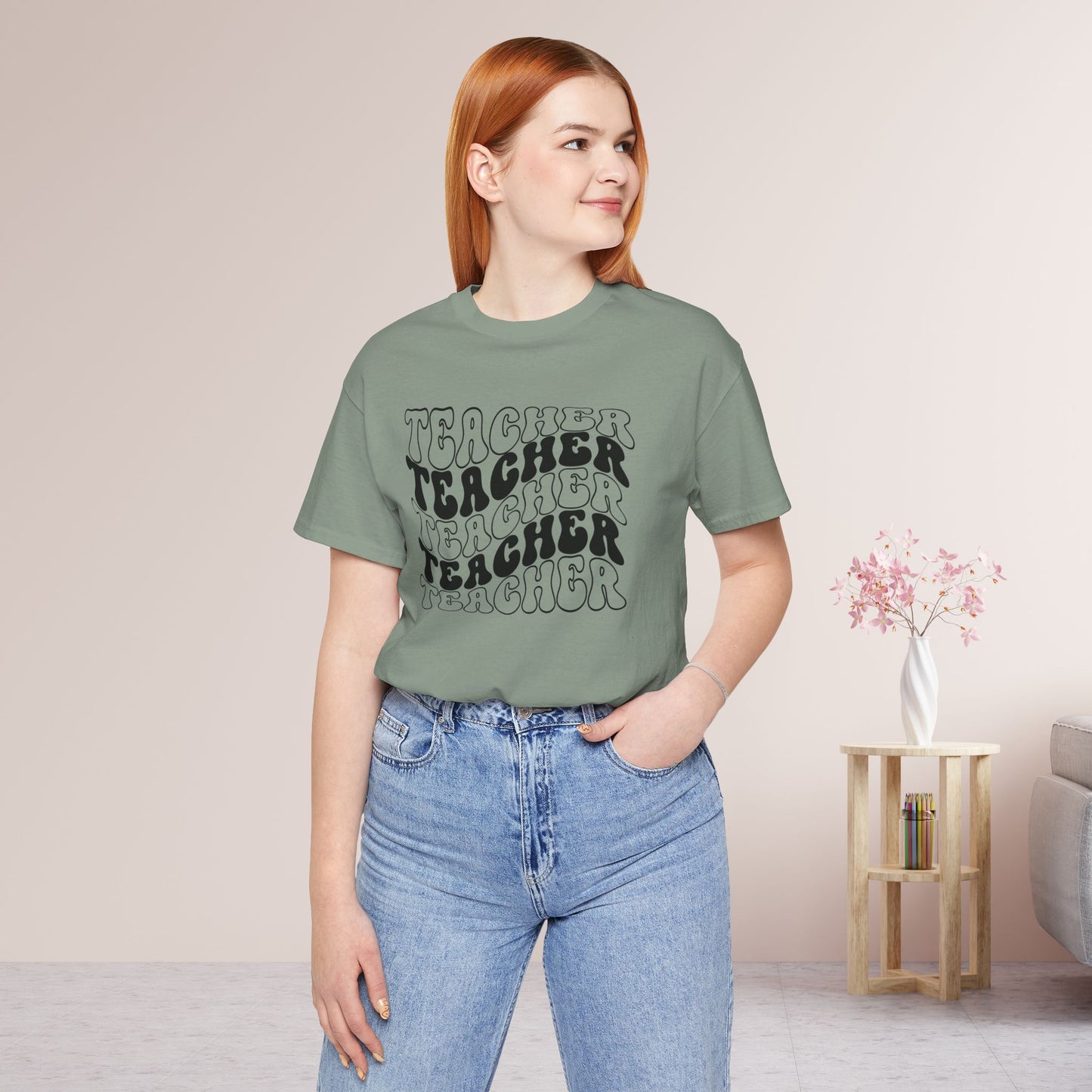 Trendy Groovy Teacher Soft Cotton Tee