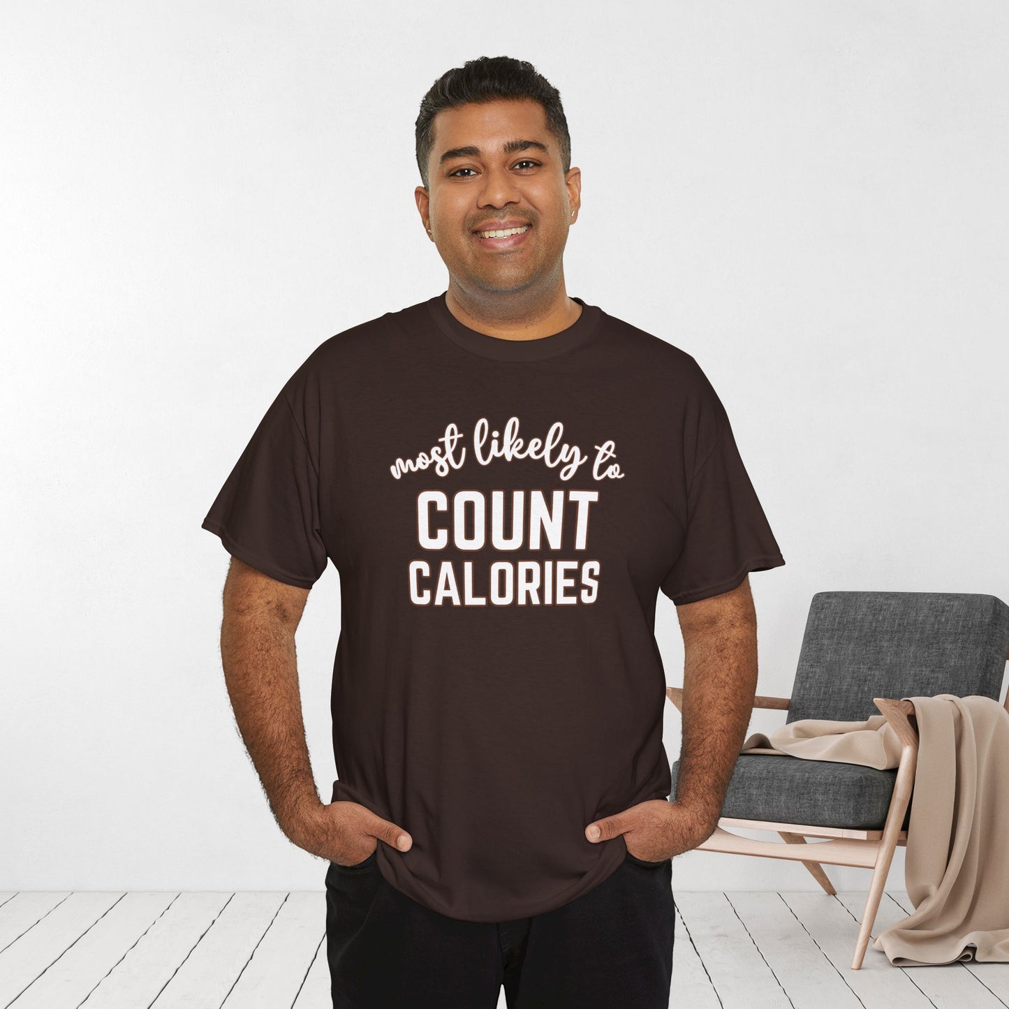 Funny Thanksgiving Shirt - Most Likely To Count Calories Heavy Cotton Tee