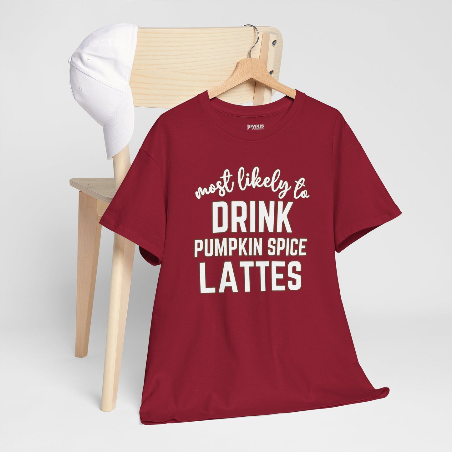 Funny Thanksgiving Shirt - Most Likely to Drink Pumpkin Spice Lattes Heavy Cotton Tee