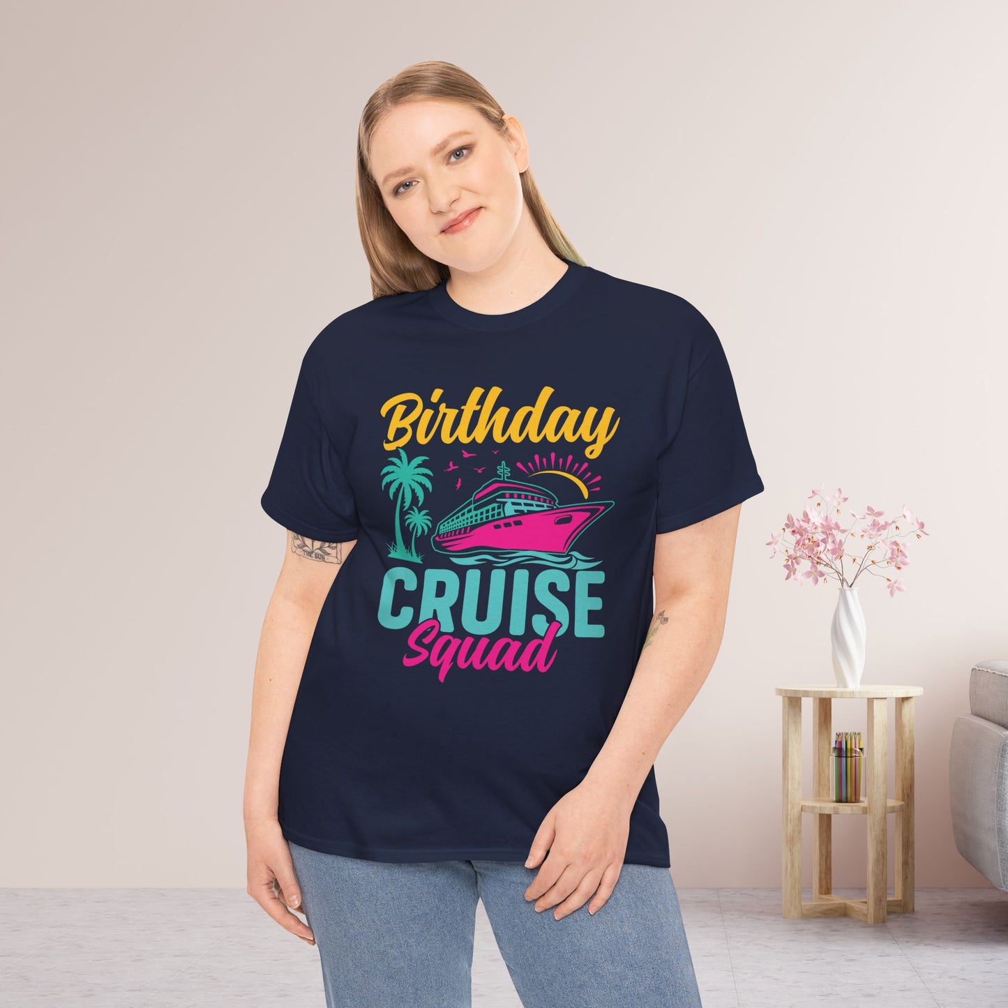 Birthday Cruise Squad Shirt - Family Cruise Vacation Heavy Cotton Tee