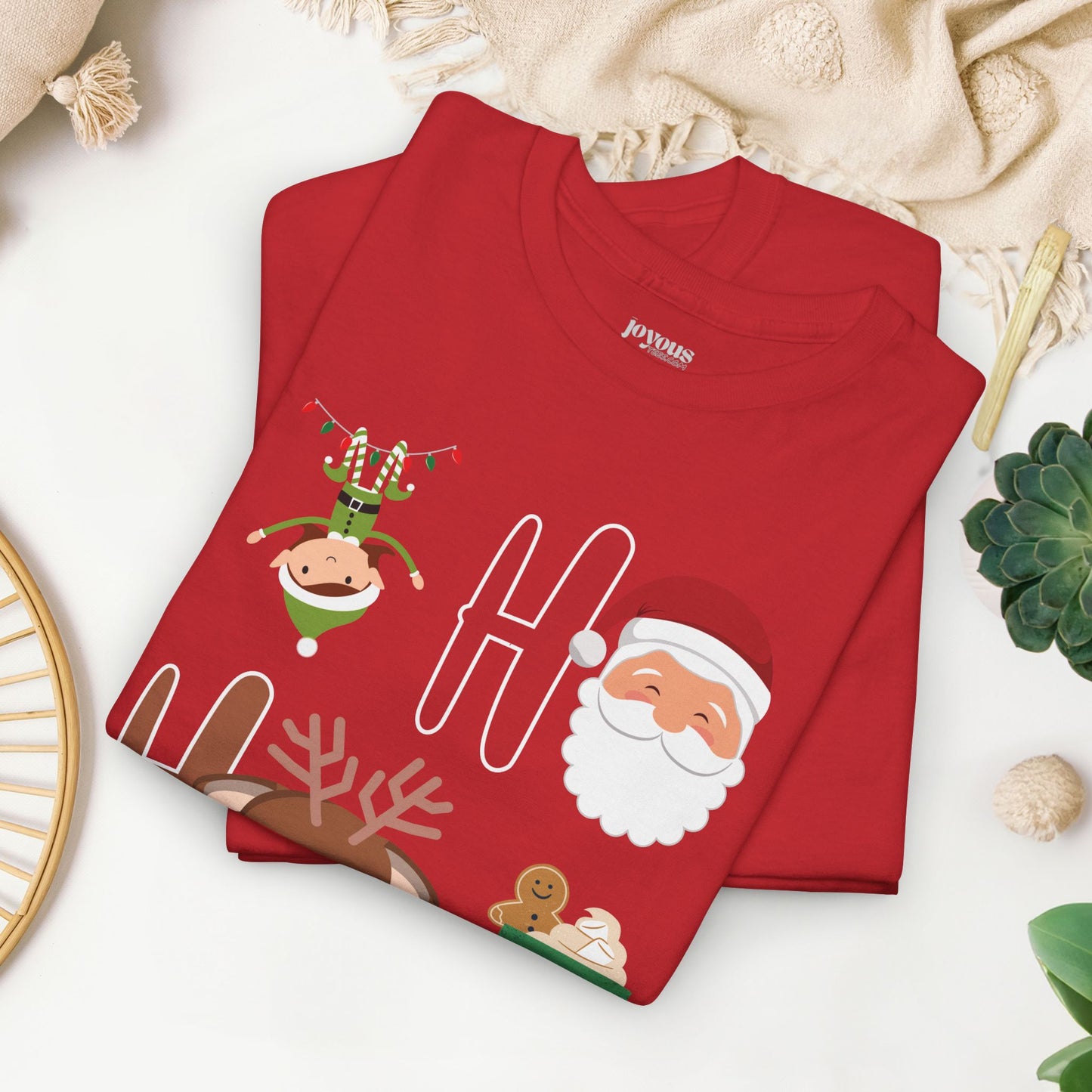 Ho Ho Ho Christmas Shirt - Matching Family Christmas  Heavy Cotton Tee