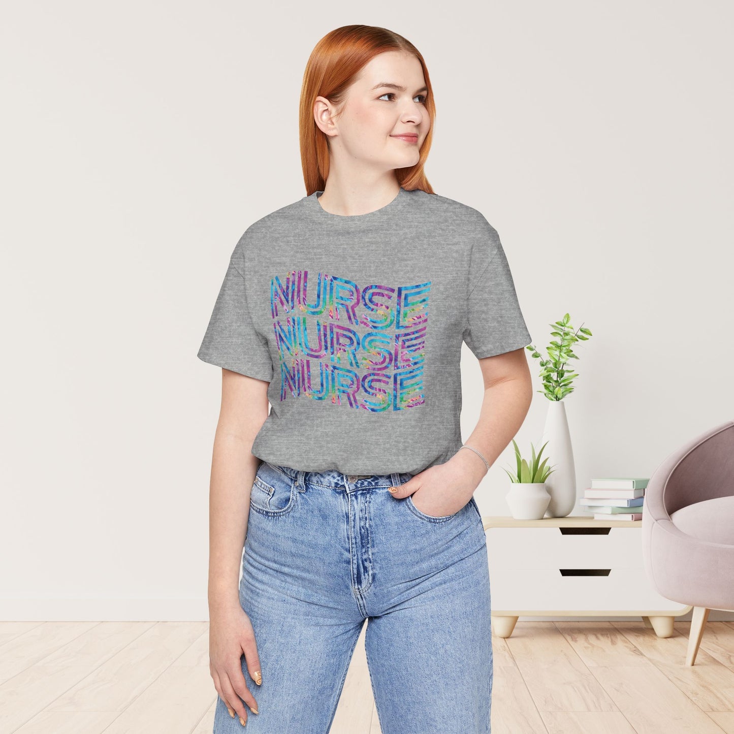 Tie Dye Wavy Nurse Shirt - Registered Nurse Soft Cotton Tee