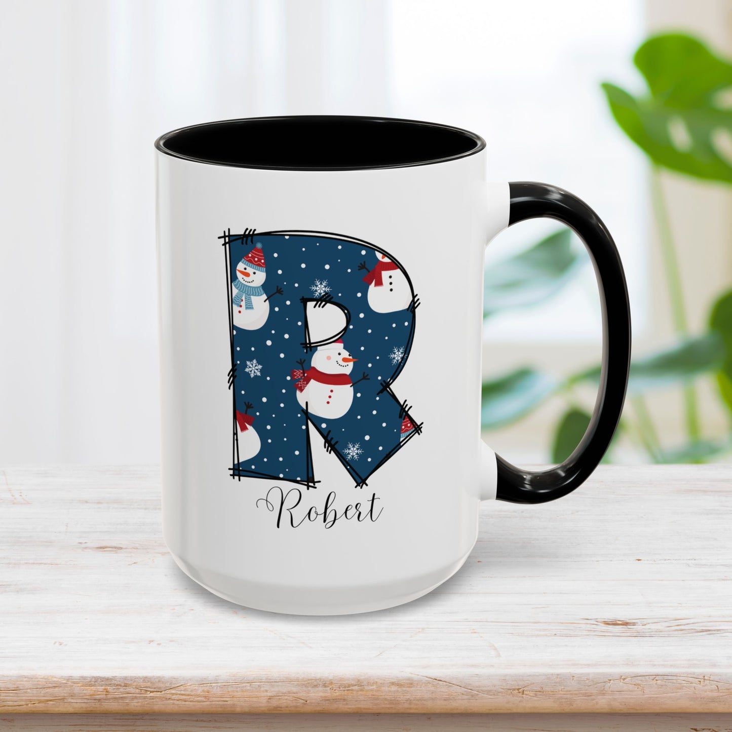 Custom Christmas Initial Letter Mug with Name - Personalized Christmas Gifts A-Z