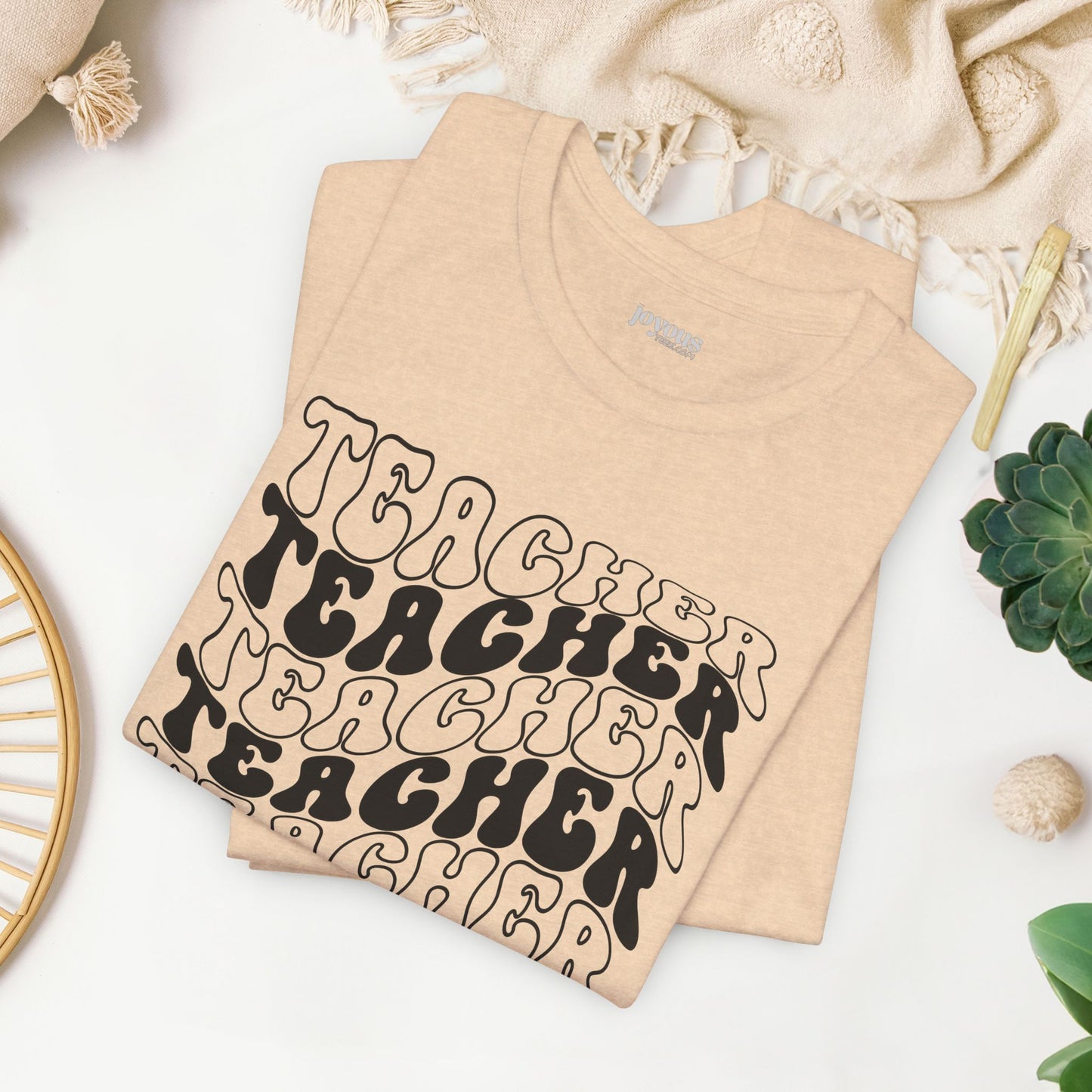 Trendy Groovy Teacher Soft Cotton Tee