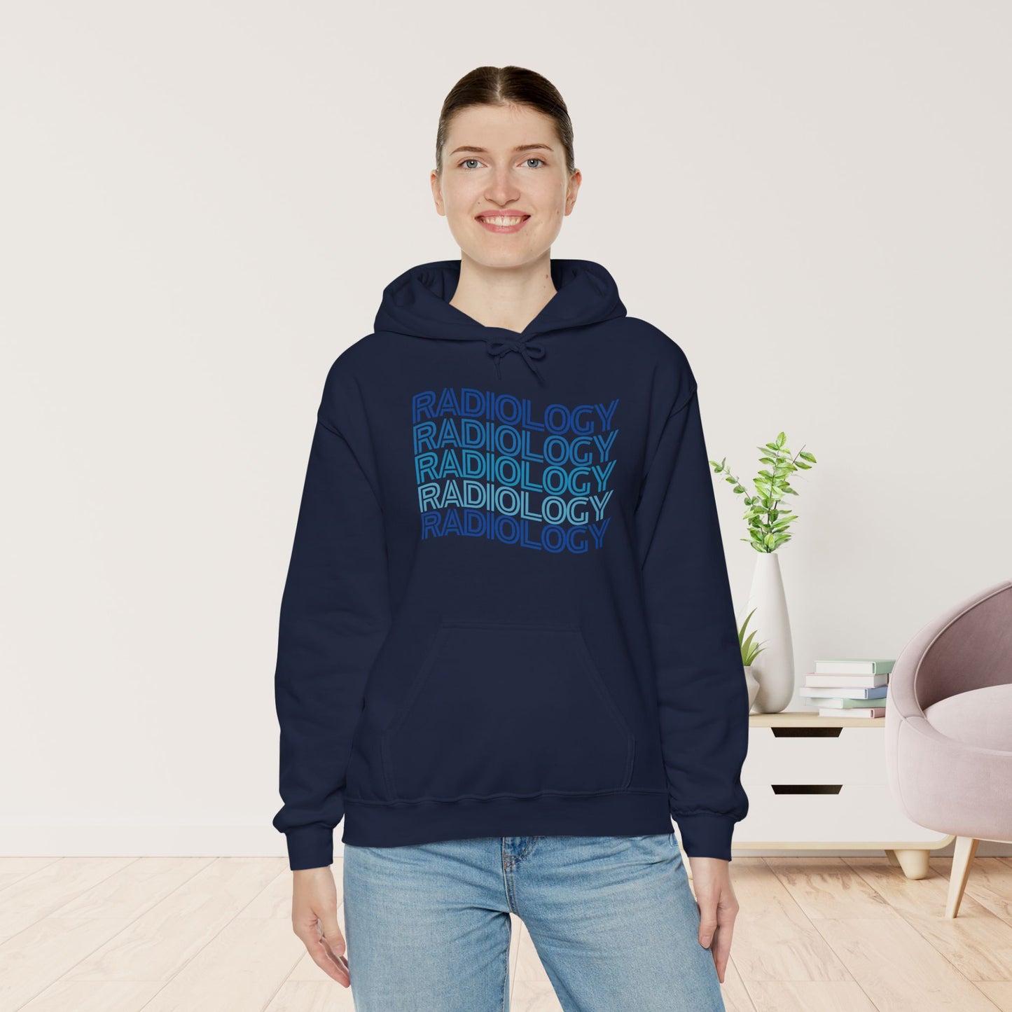 Wavy Blue Radiology Hoodie for RAD Technician