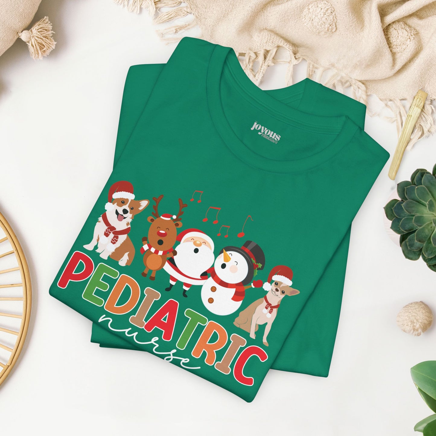 Christmas Pediatric Nurse Soft Cotton Tee