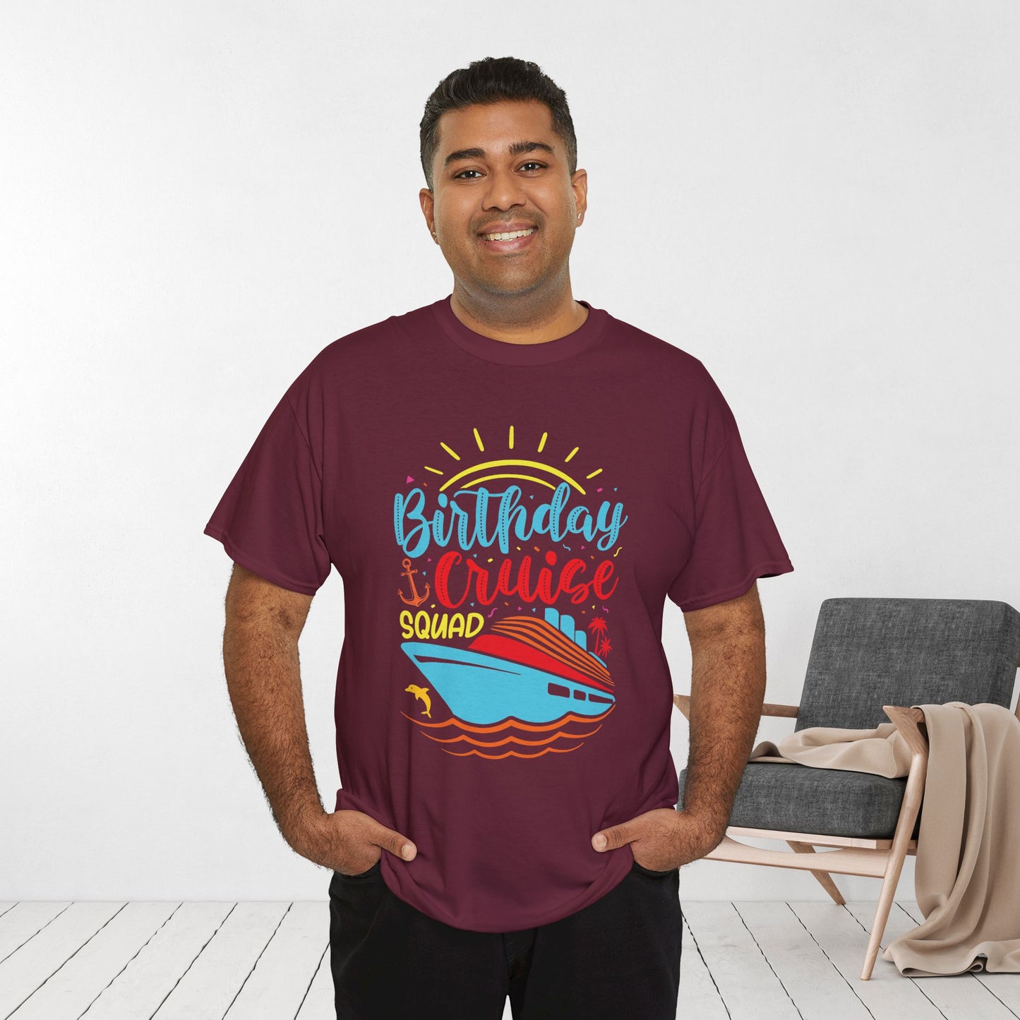 Birthday Cruise Squad Shirt - Family Cruise Vacation Heavy Cotton Tee