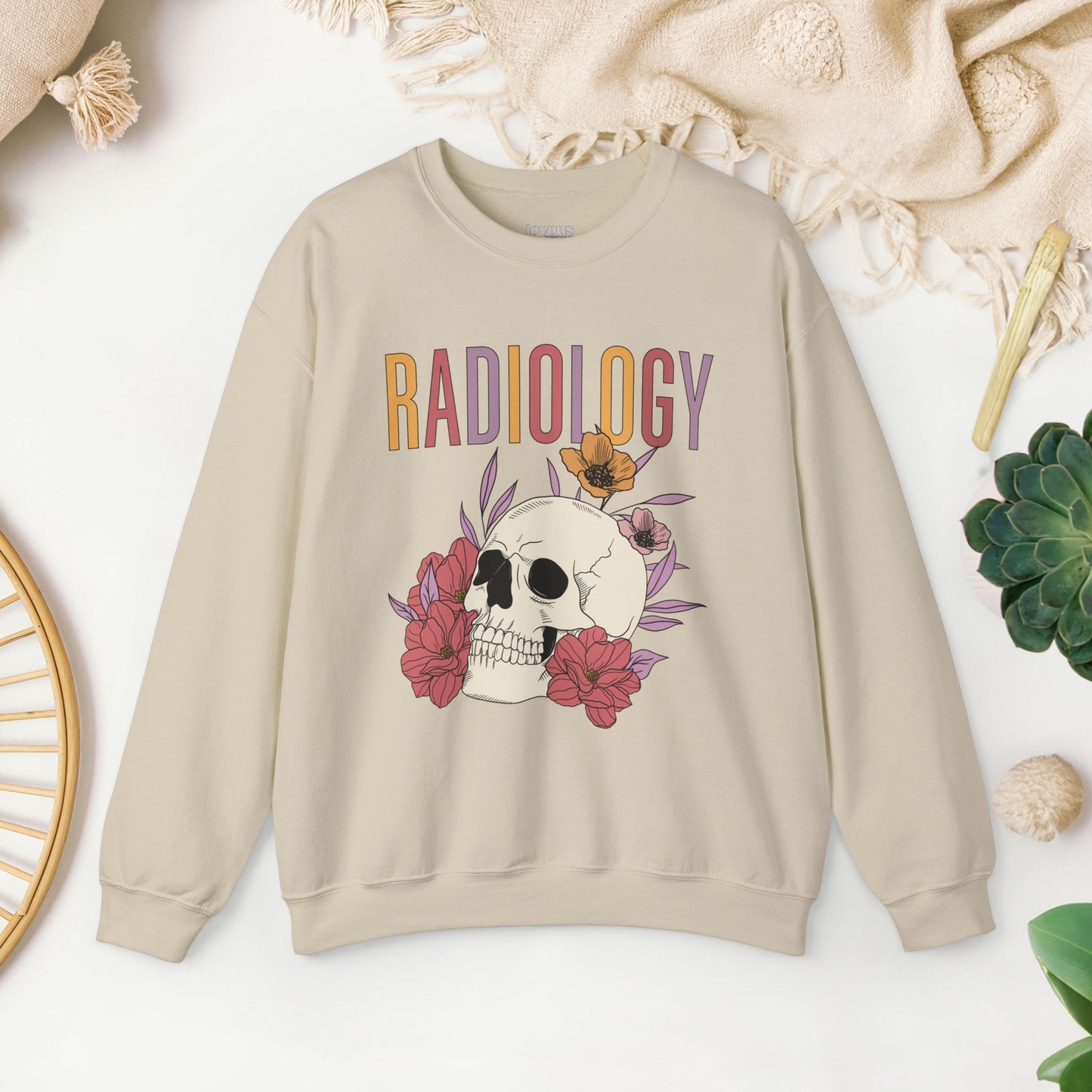 Flower Skull Radiology Sweatshirt for RAD Tech