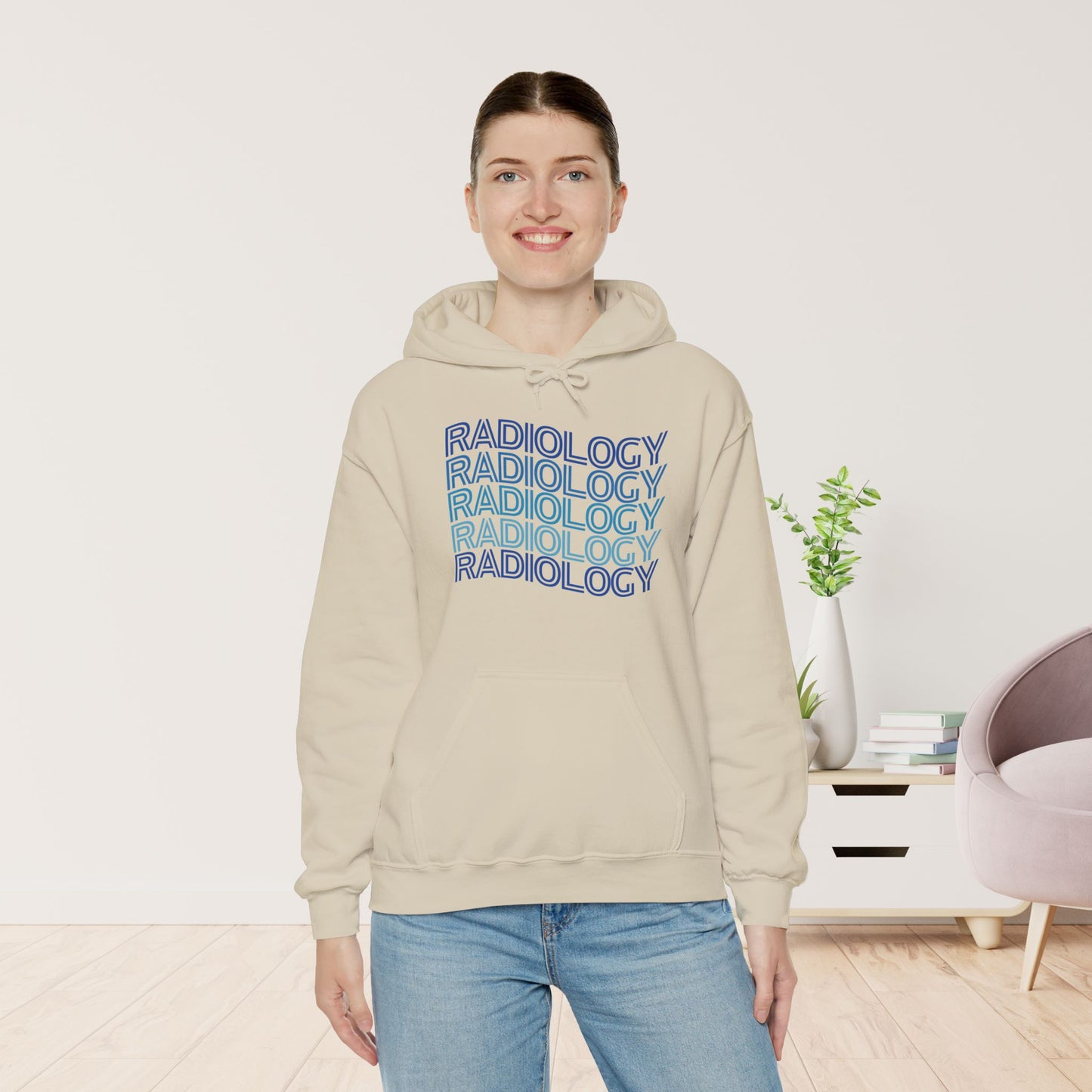 Wavy Blue Radiology Hoodie for RAD Technician