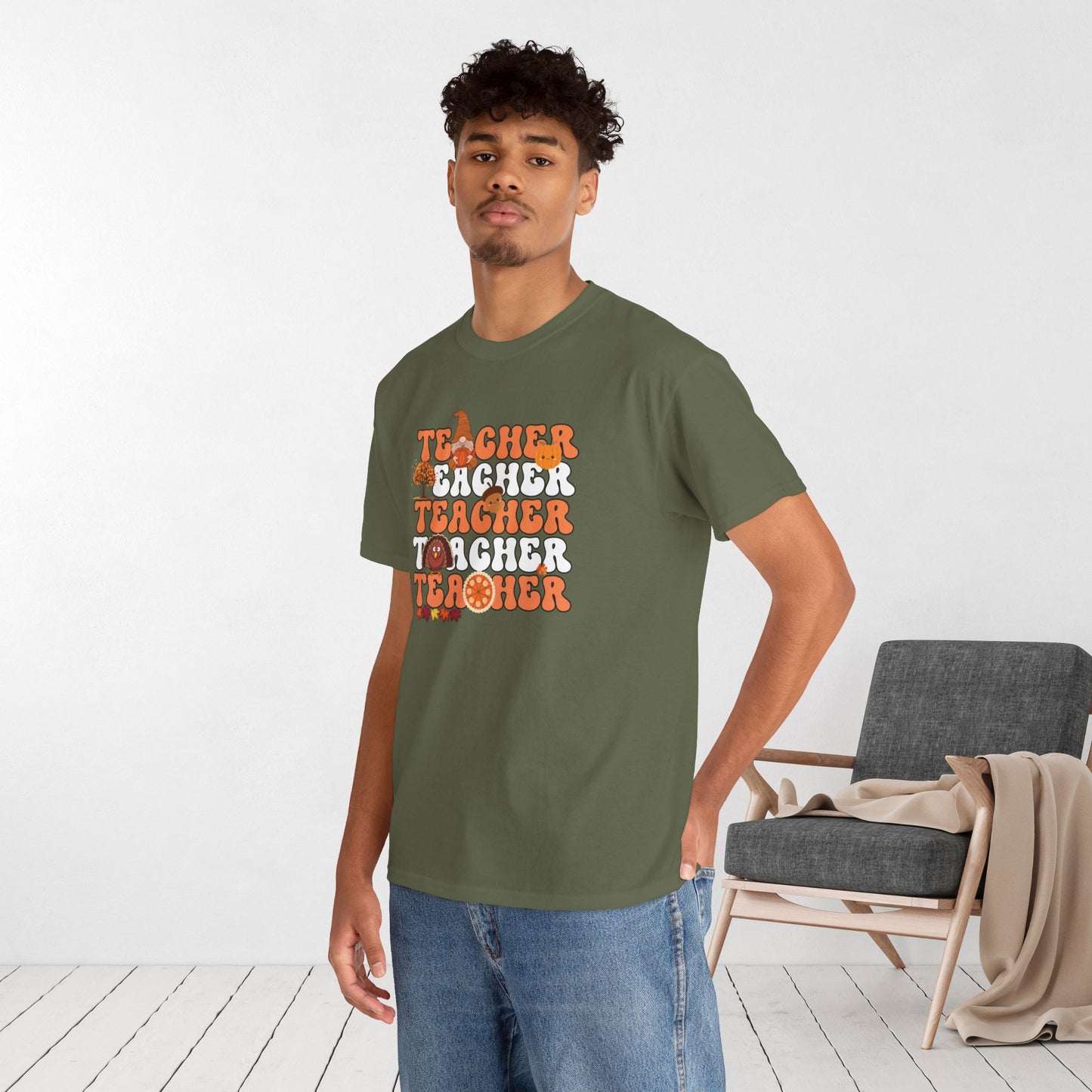 Groovy Thanksgiving Teacher Heavy Cotton Tee