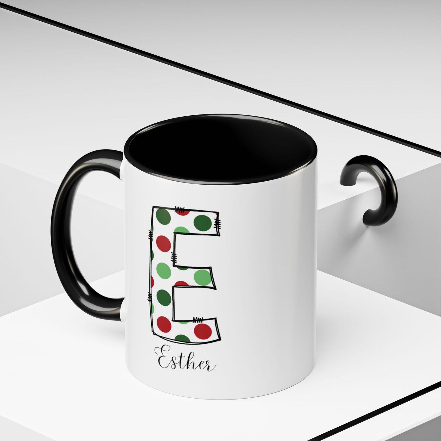 Custom Christmas Initial Letter Mug with Name - Personalized Christmas Gifts A-Z