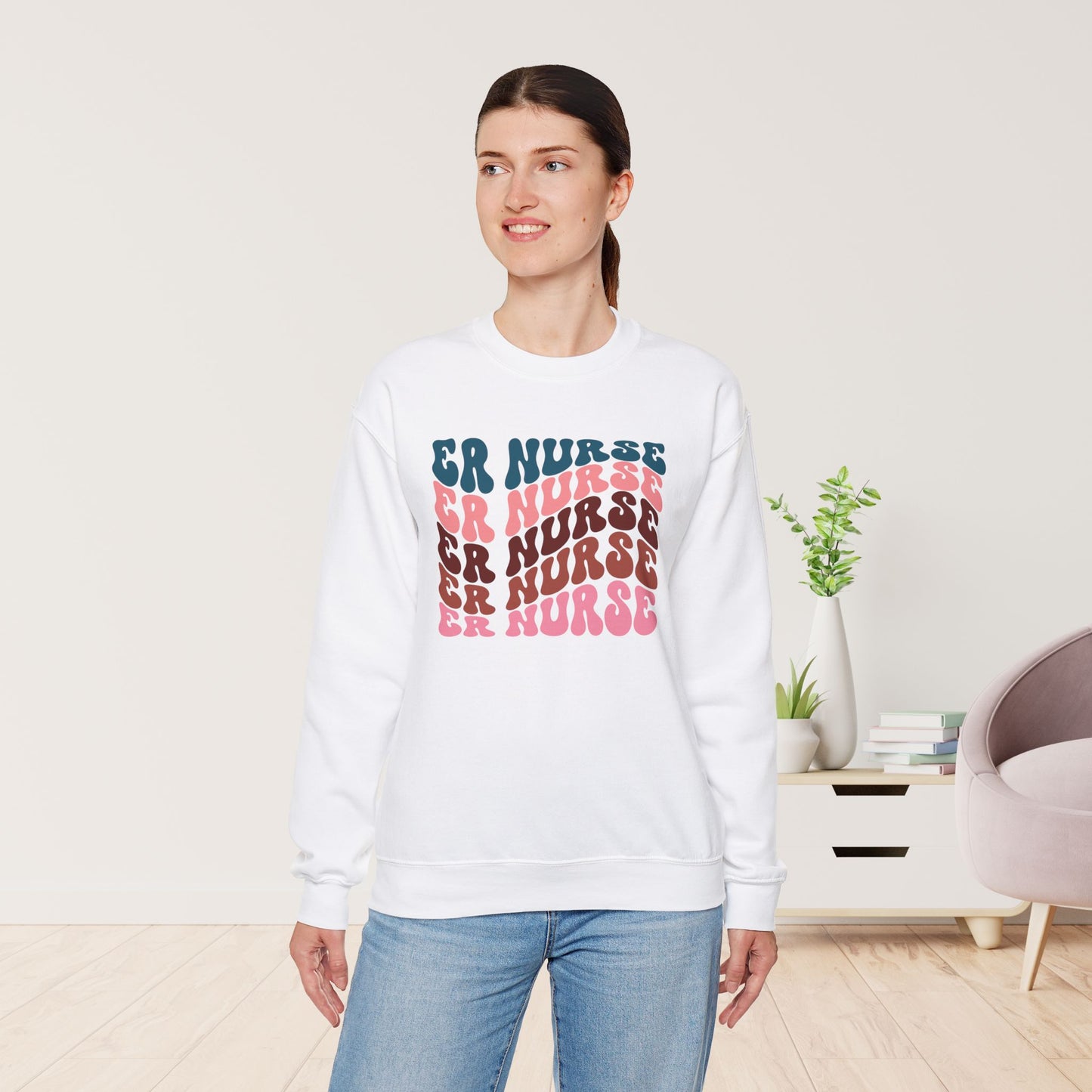 Groovy ER Nurse Sweatshirt - Emergency Nurse Sweatshirt