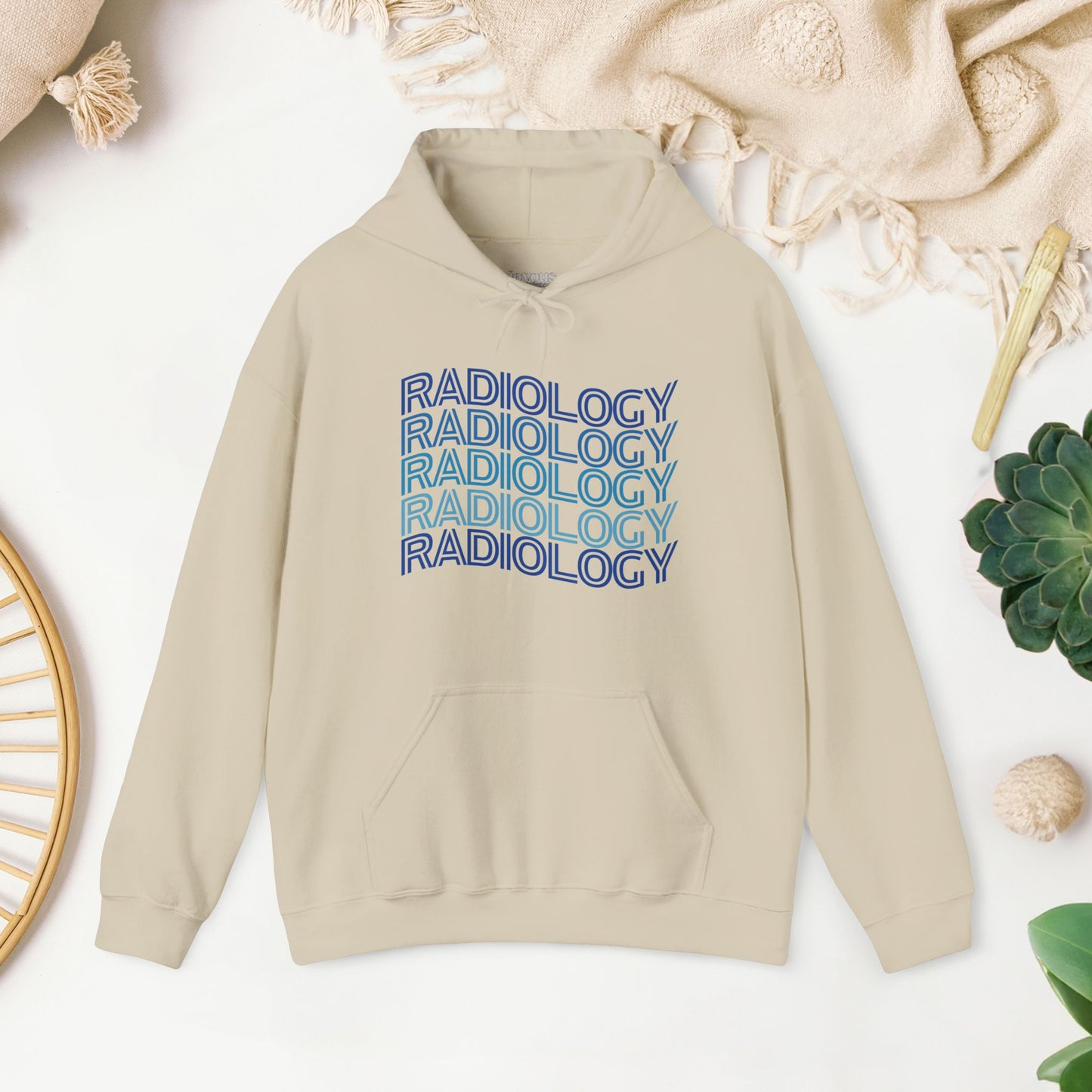 Wavy Blue Radiology Hoodie for RAD Technician