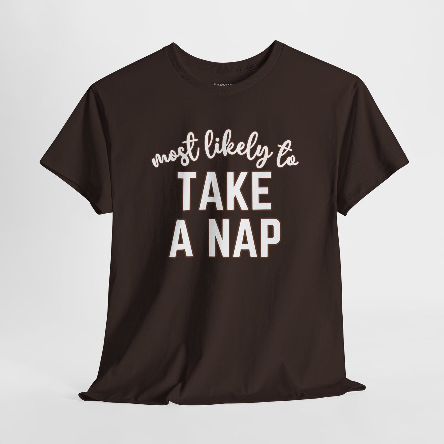 Funny Thanksgiving Shirt - Most likely to Take a Nap Heavy Cotton Tee