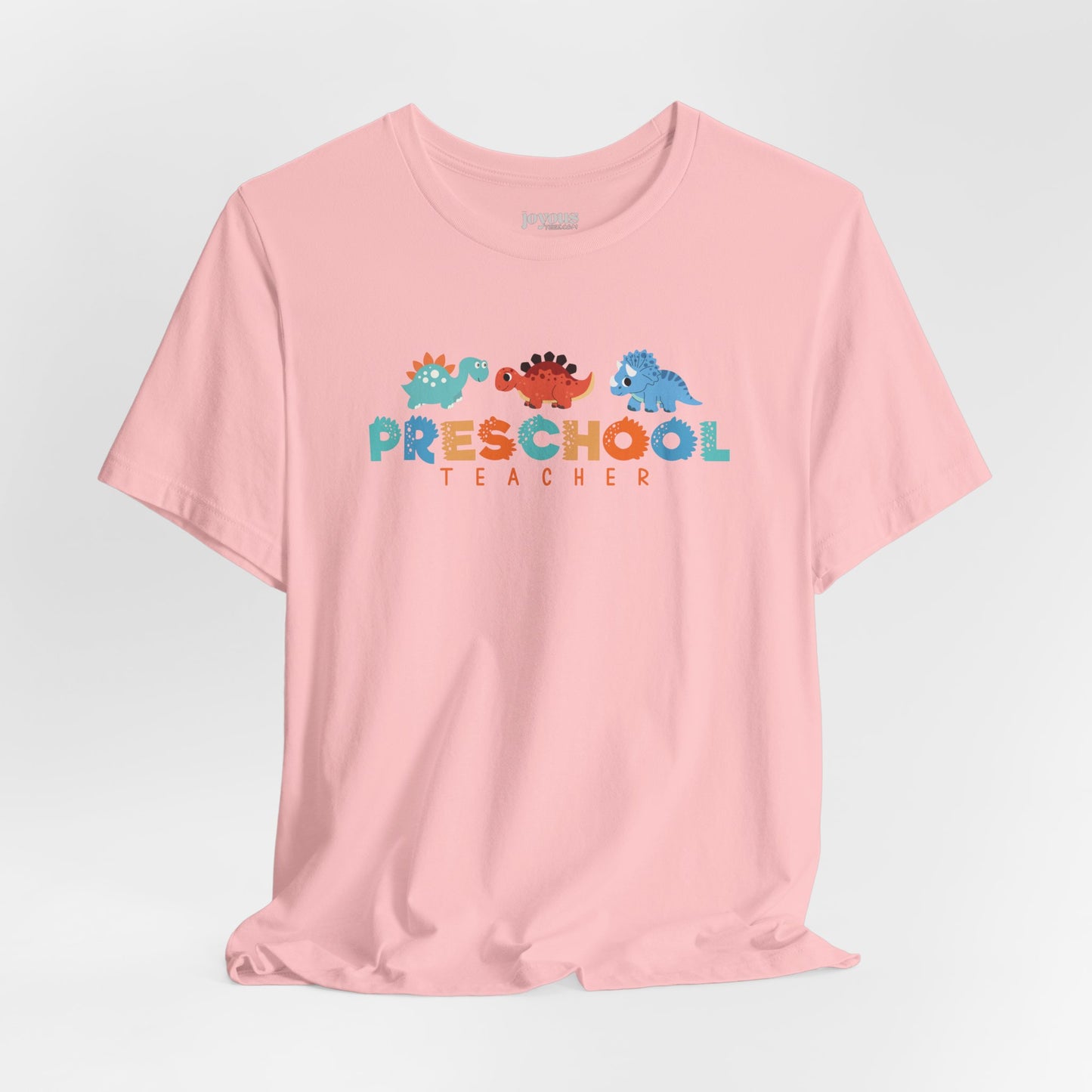 Preschool Teacher Soft Cotton Tee with Dinosaurs