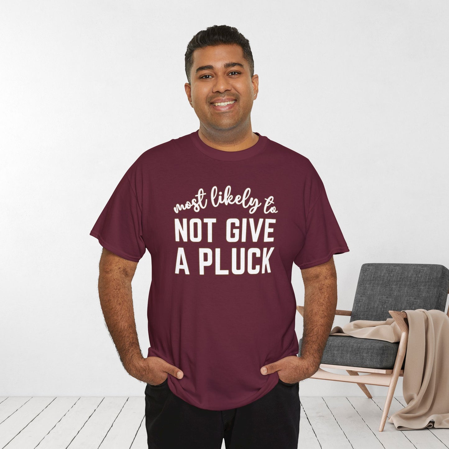 Funny Thanksgiving Shirt - Most Likely To Not Give a Pluck Heavy Cotton Tee