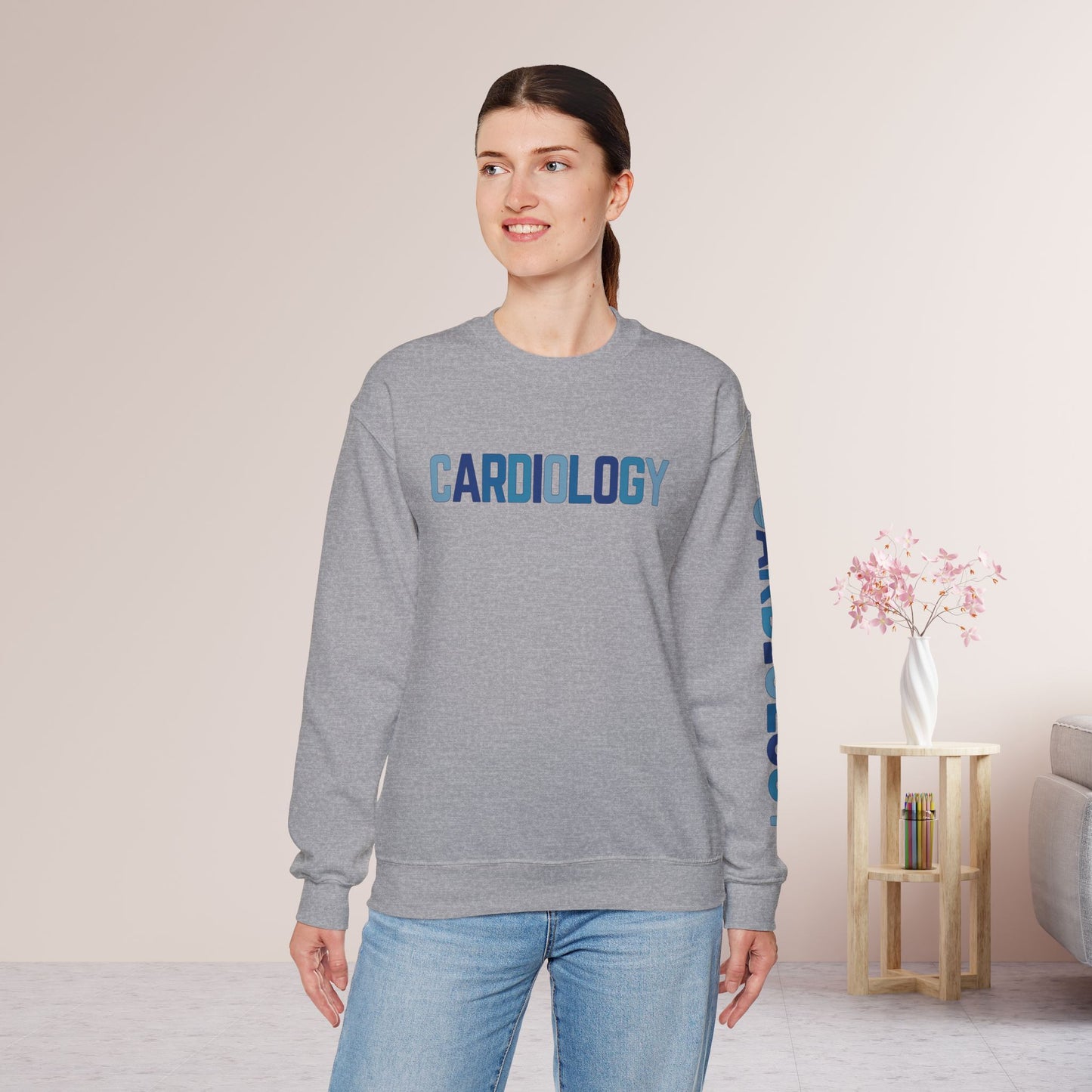 Trendy Blue Cardiology Sweatshirt for Cardiac Nurse