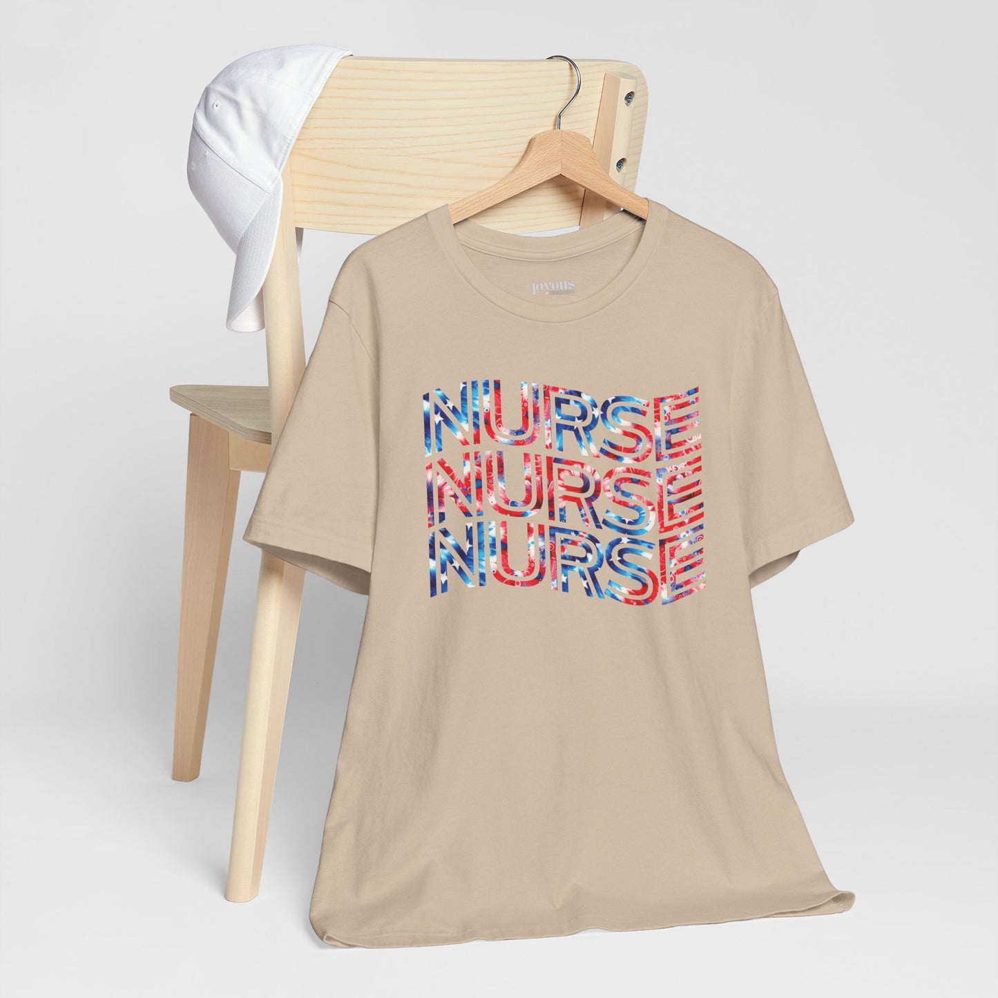 Wavy Patriotic Nurse Shirt - 4th of July Nurse Soft Cotton Tee