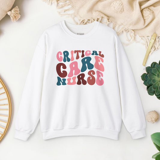 Groovy Critical Care Nurse Sweatshirt