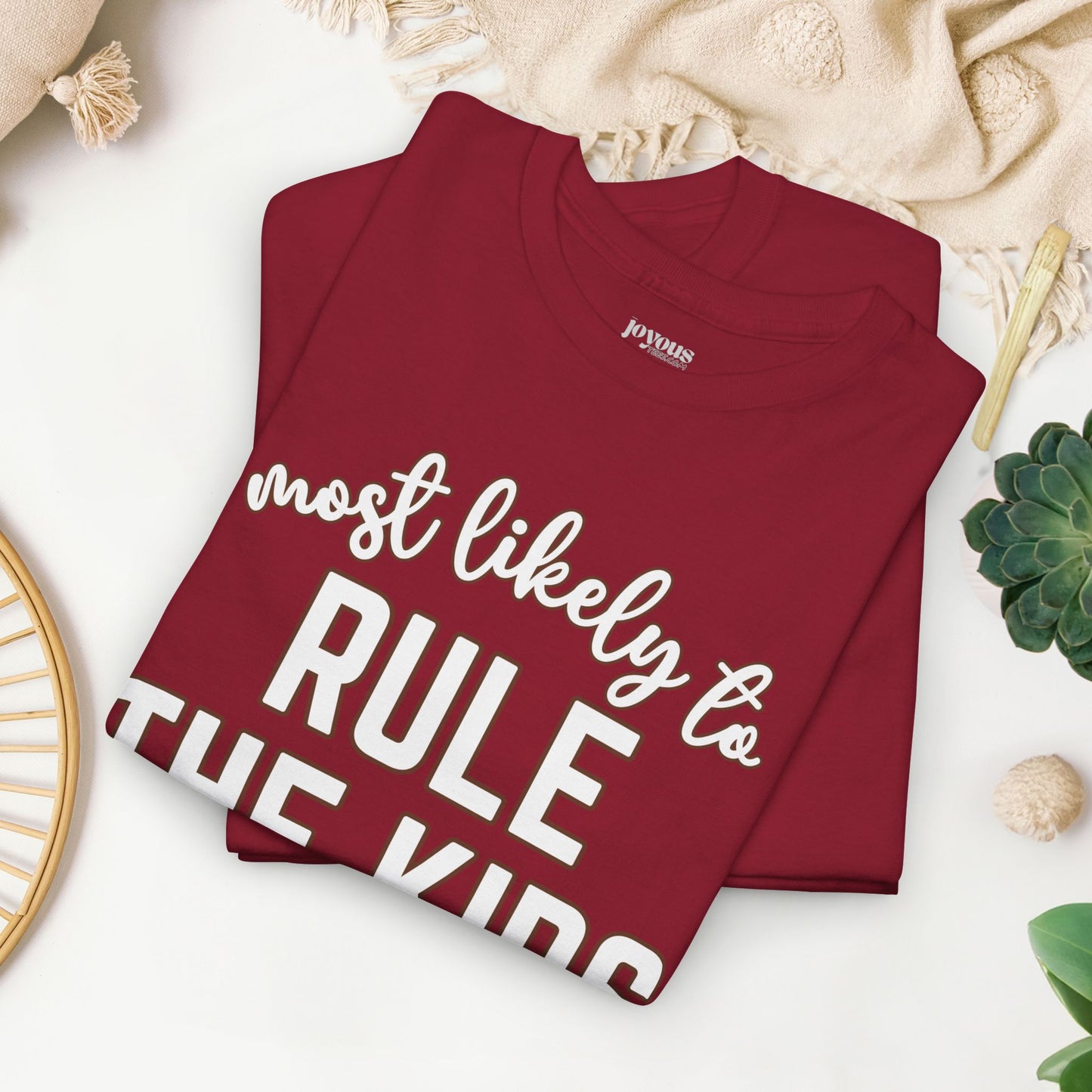 Funny Thanksgiving Shirt - Most Likely to Rule the Kids Table Heavy Cotton Tee