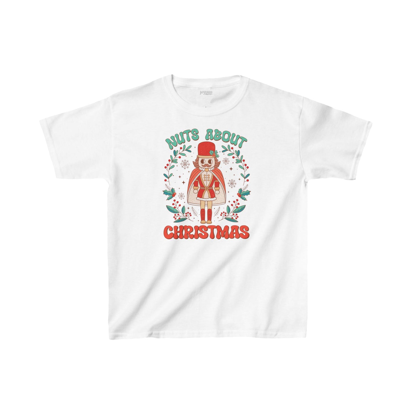 Nuts About Christmas Youth Christmas Shirt - Retro Christmas Tee