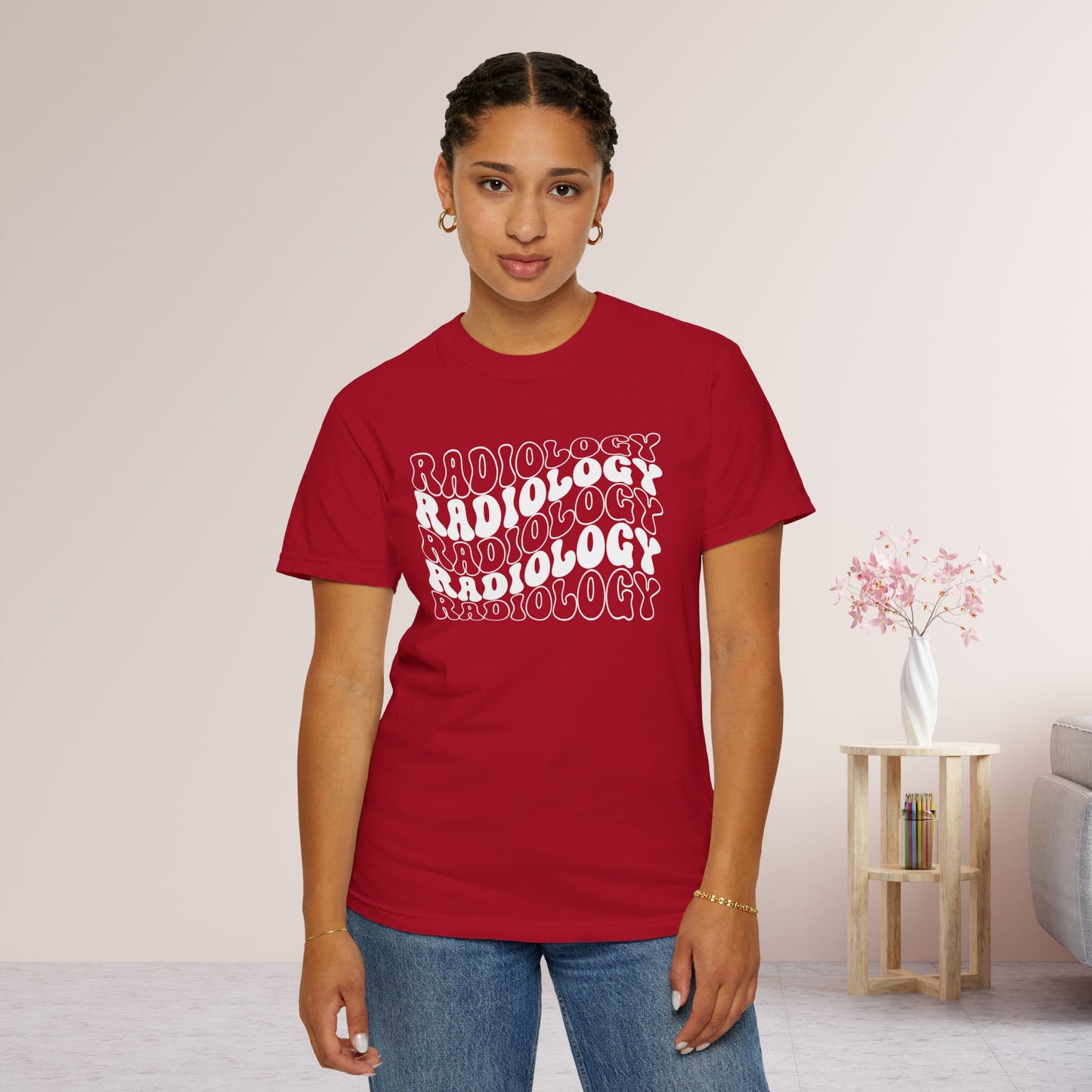 Groovy White Comfort Colors Radiology Tee