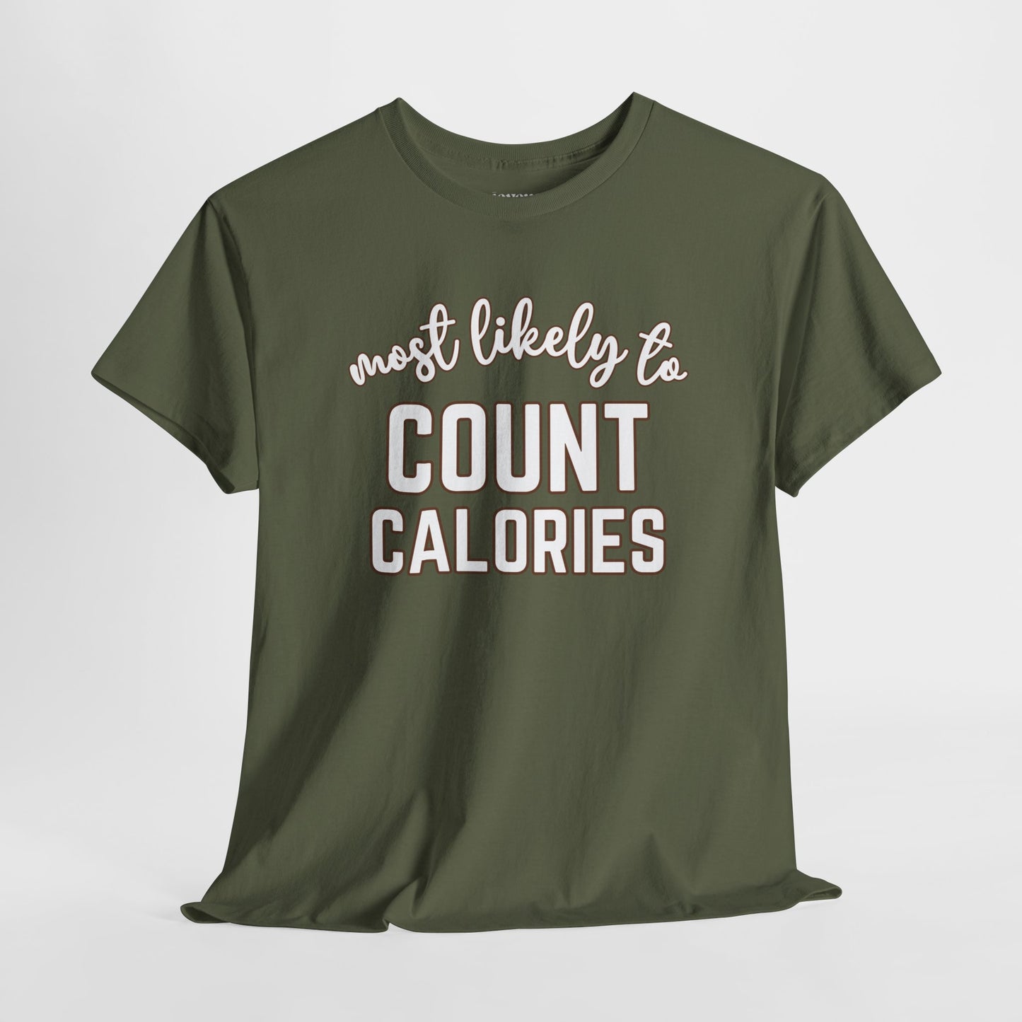 Funny Thanksgiving Shirt - Most Likely To Count Calories Heavy Cotton Tee