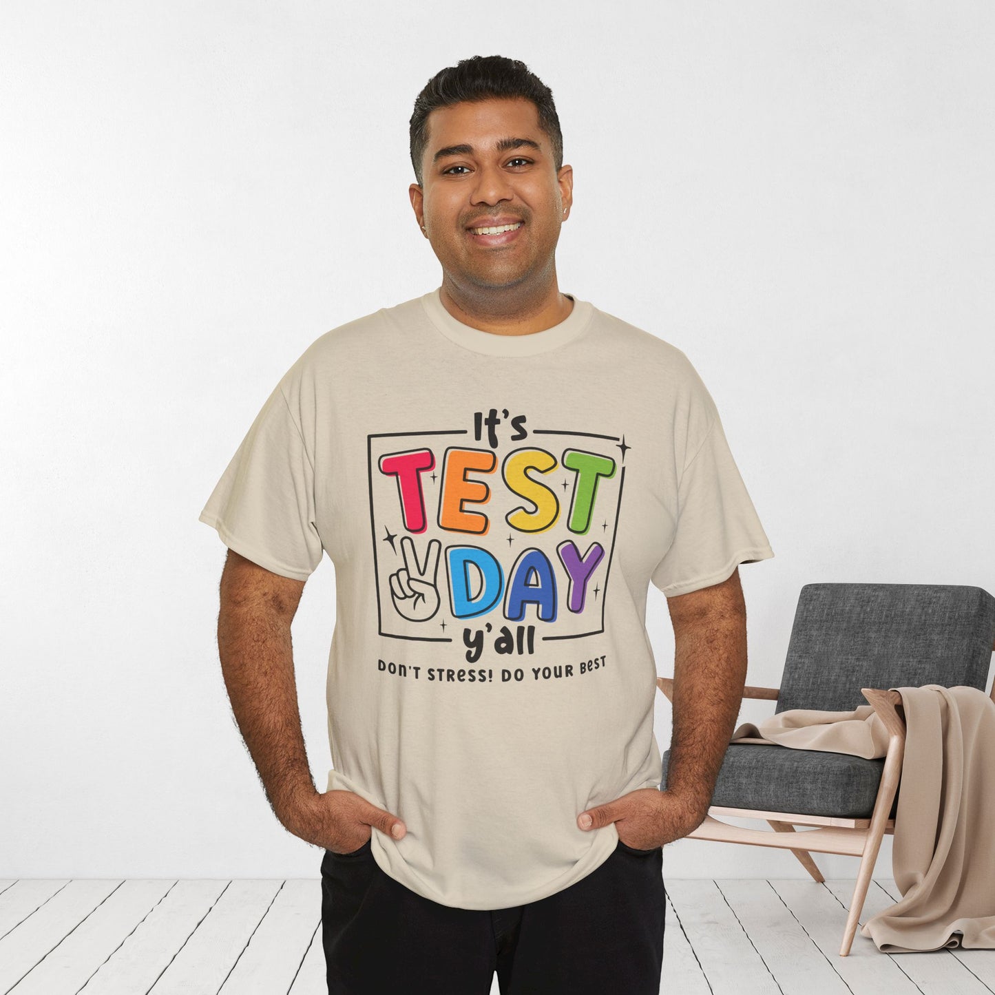 It's Test Day Y'all Teacher Shirt - Back to School Heavy Cotton Tee