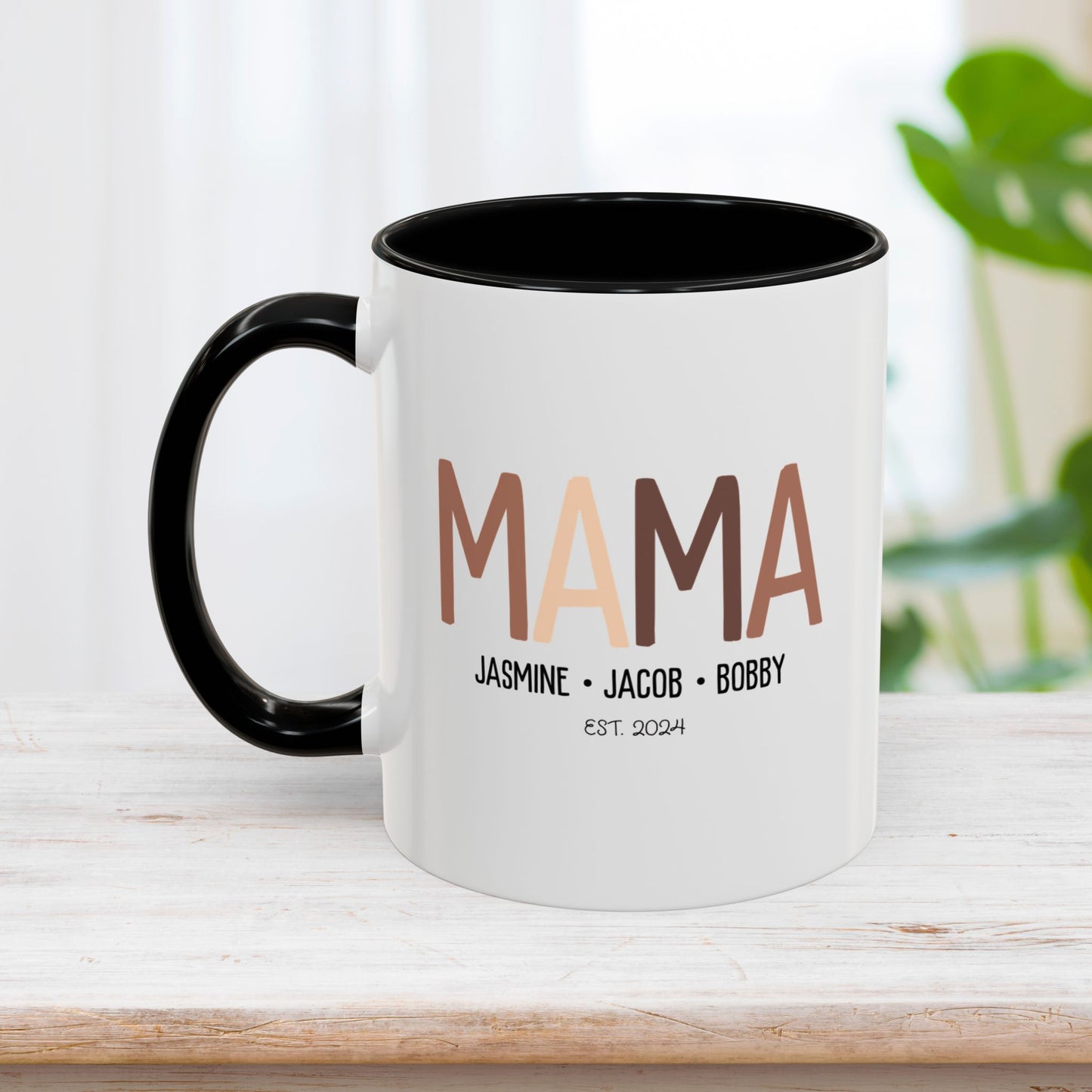 Personalized Mama Coffee Mug with Kids Names - Custom Mom Gifts for Mother's Day