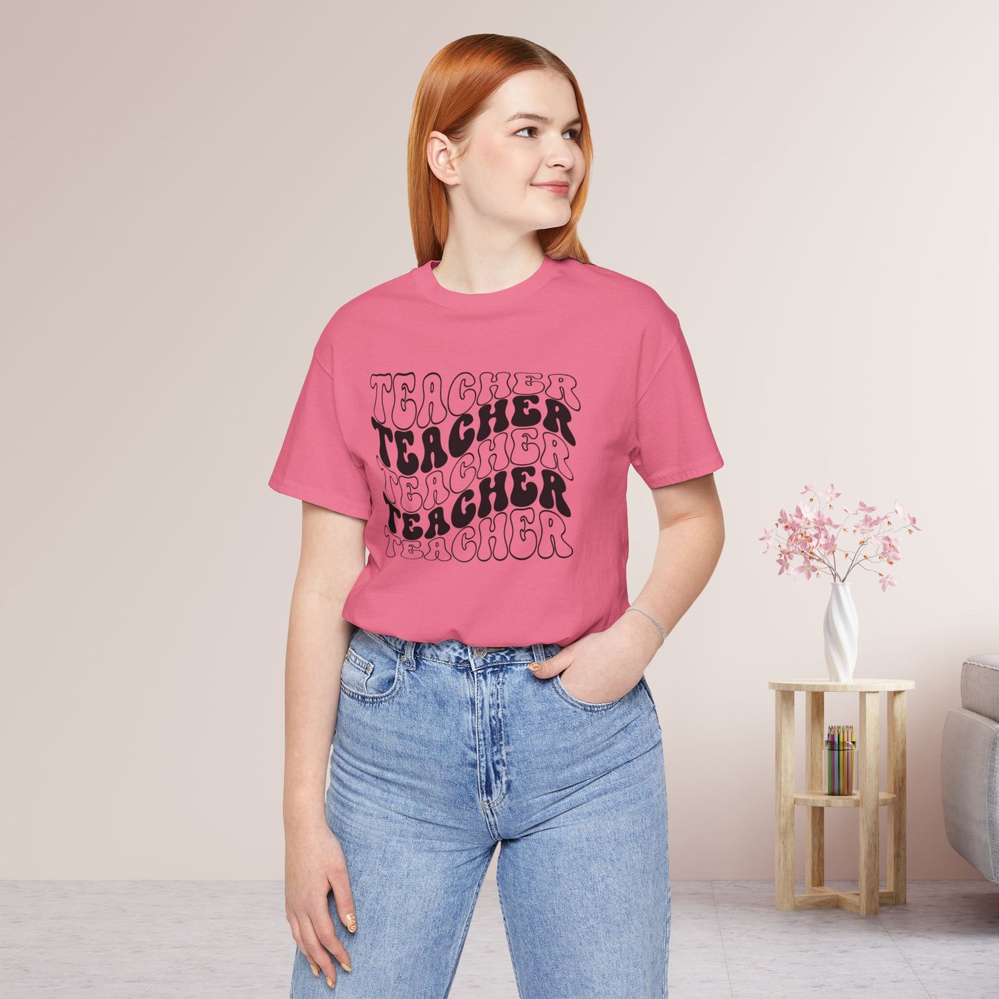 Trendy Groovy Teacher Soft Cotton Tee