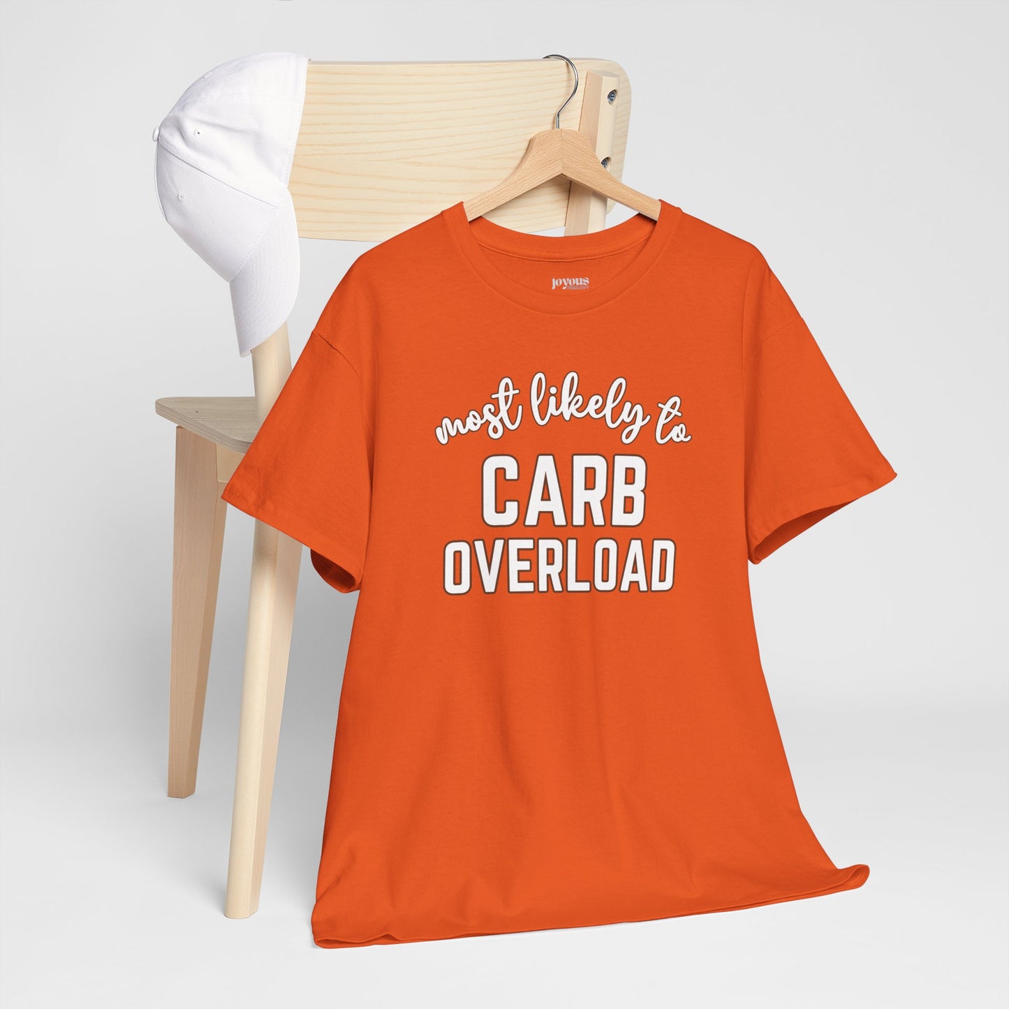 Funny Thanksgiving Shirt - Most Likely to Carb Overload Heavy Cotton Tee