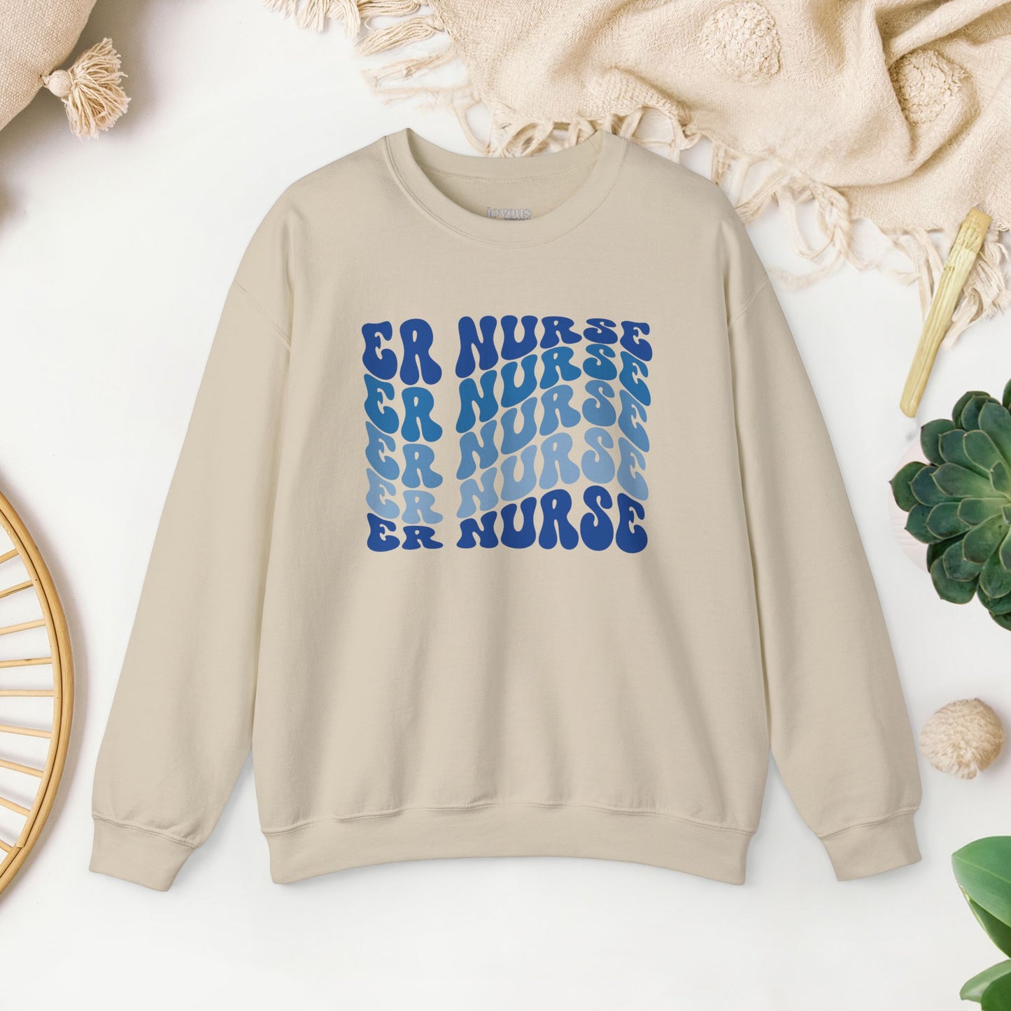 Groovy Blue ER Nurse Sweatshirt - Emergency Nurse Crewneck