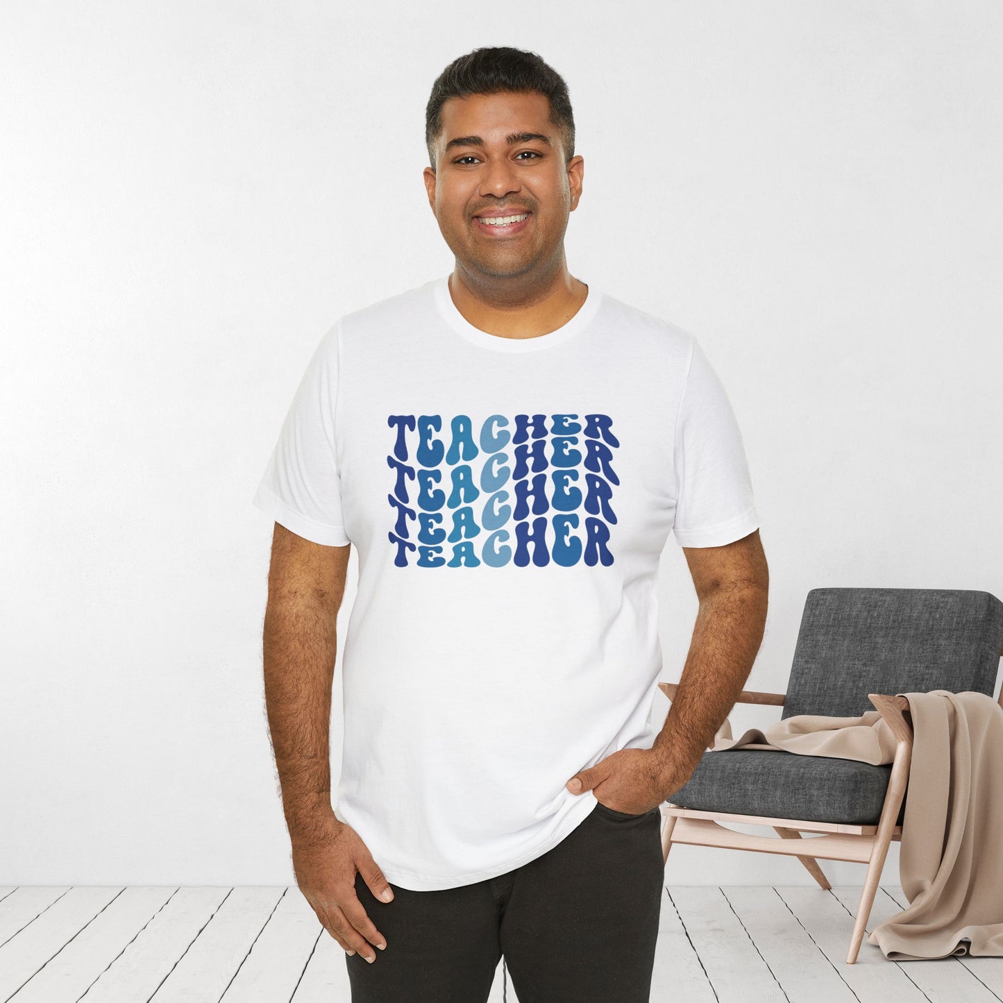 Groovy Blue Teacher Soft Cotton Tee