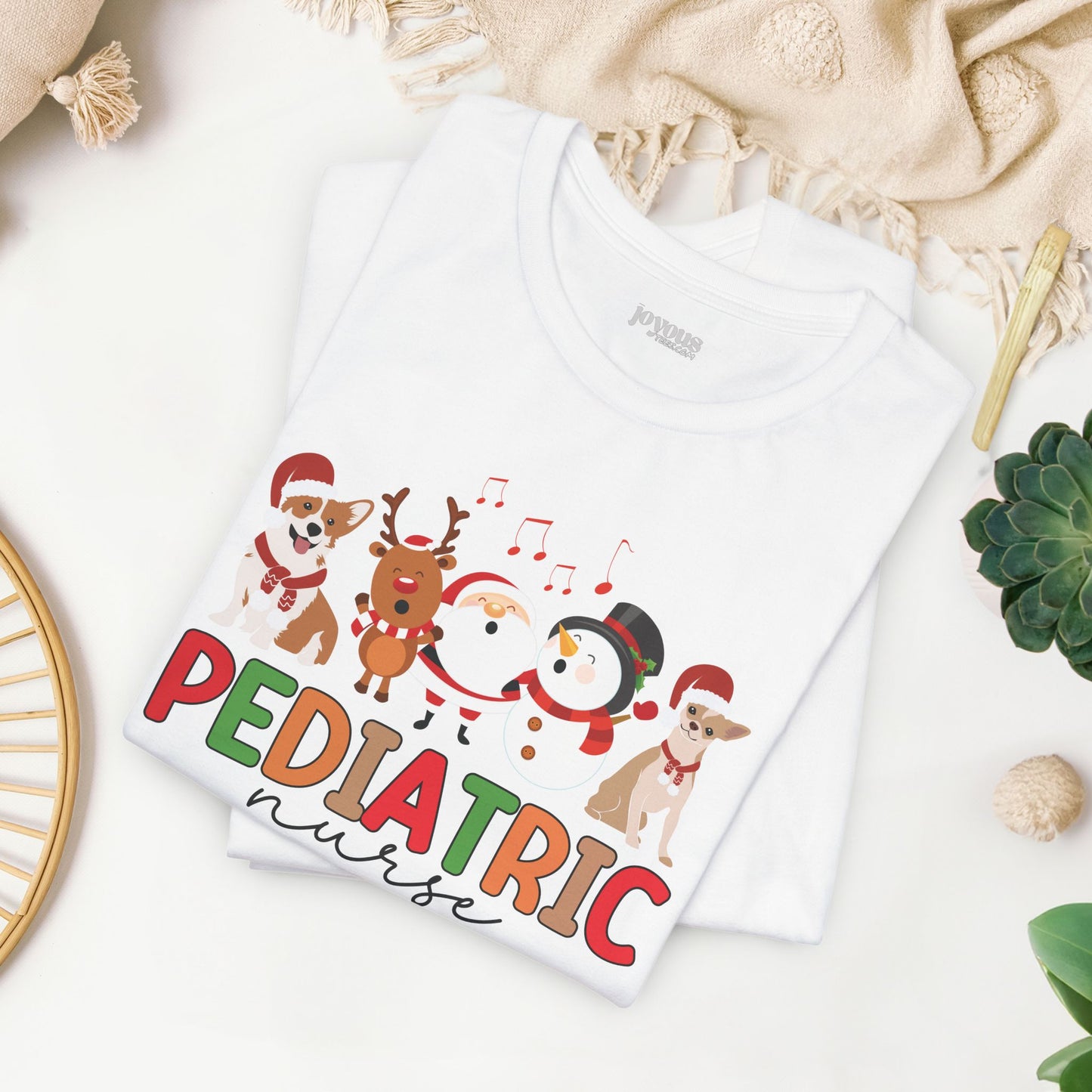 Christmas Pediatric Nurse Soft Cotton Tee