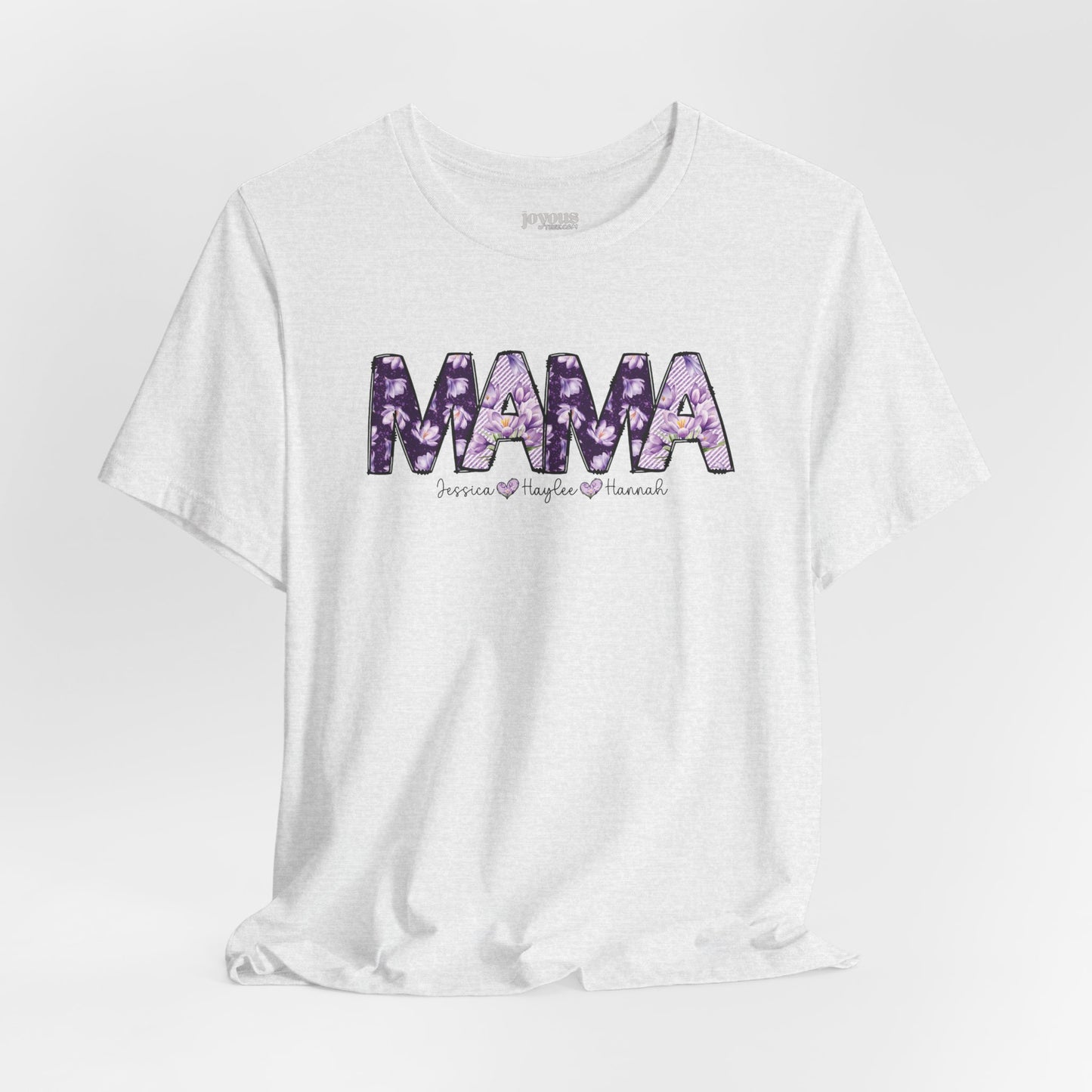 Custom Mama Soft Cotton Tee with Kids Names - Personalized Gift for Mom