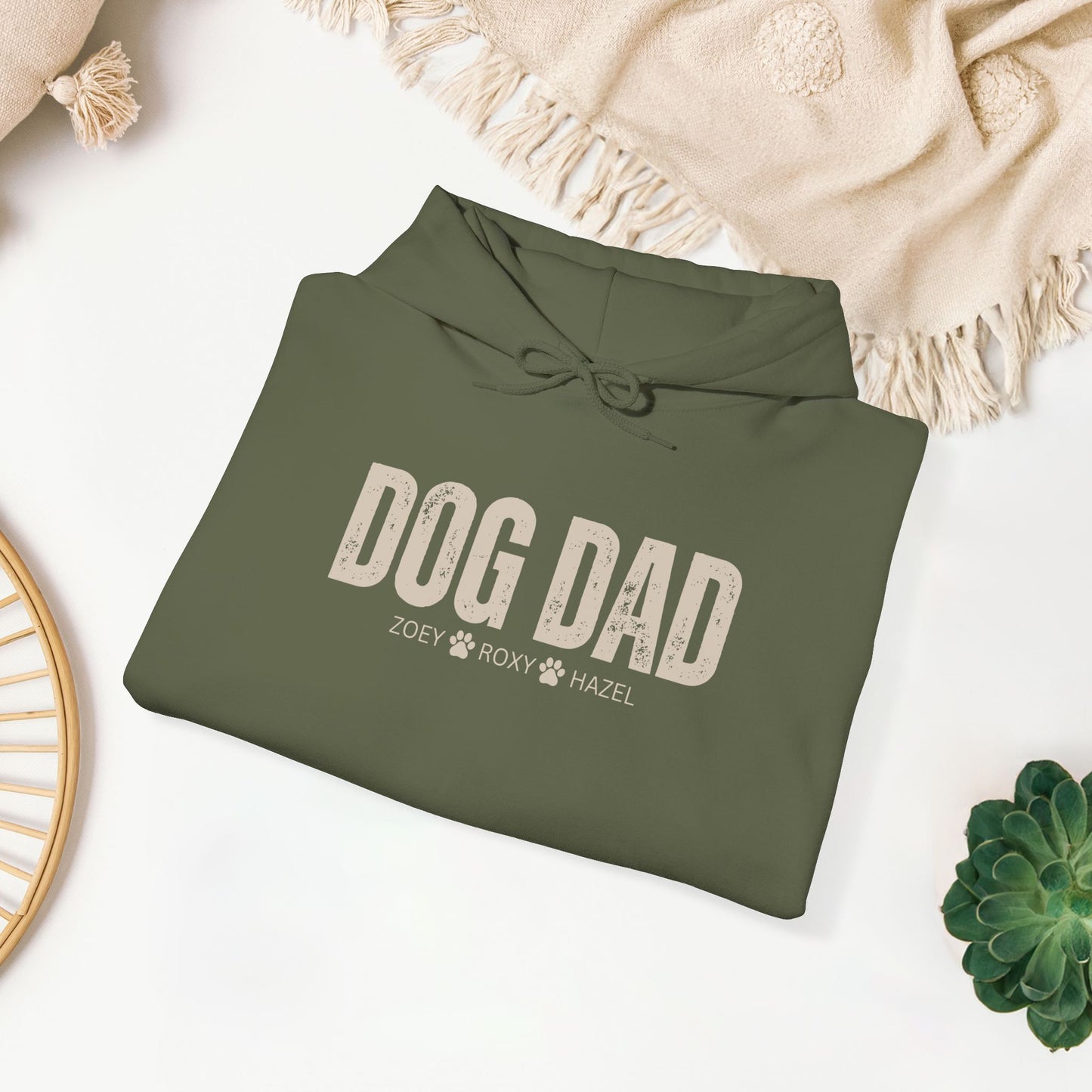 Custom Dog Dad Hoodie with Dogs Name - Personalized Gift for Dog Dad