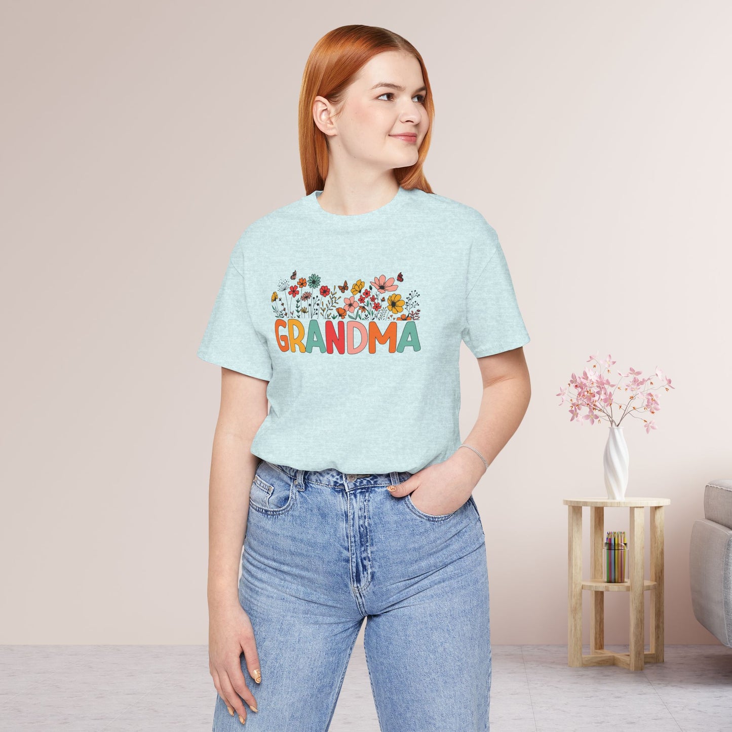 Spring Floral Grandma Soft Cotton Tee