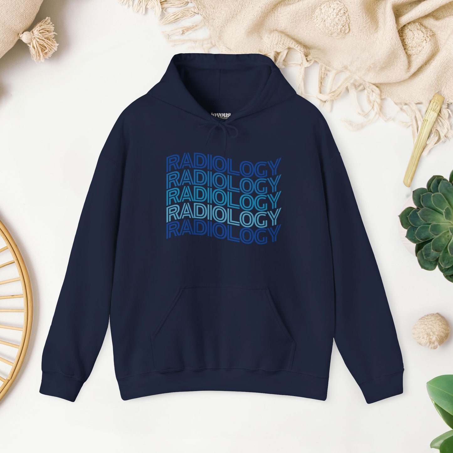 Wavy Blue Radiology Hoodie for RAD Technician