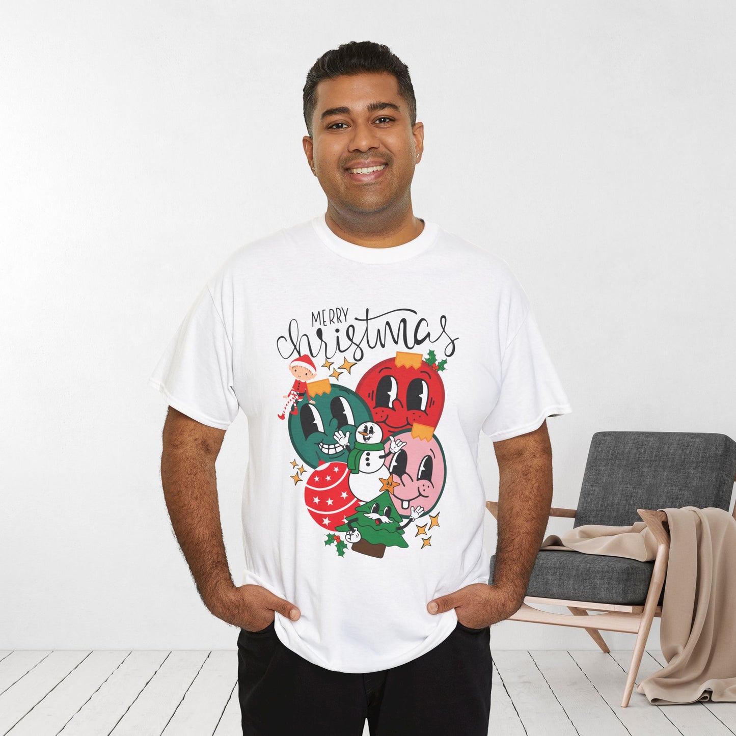 Trendy Christmas Ornament Shirt - Christmas Heavy Cotton Tee